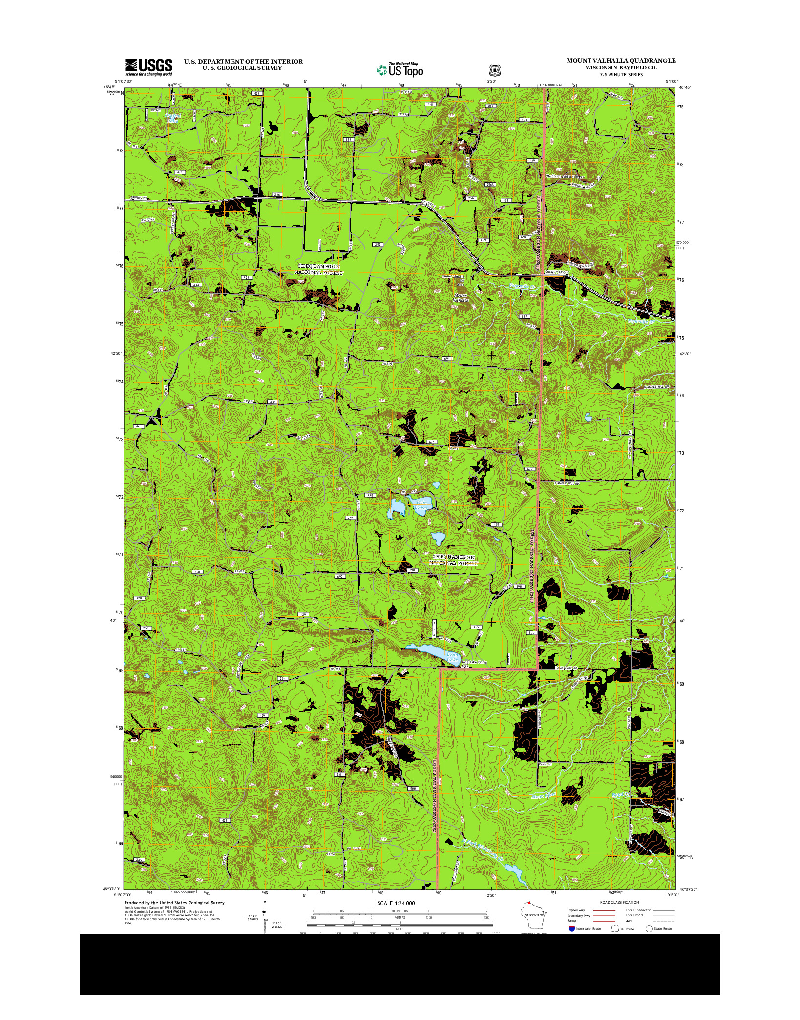 USGS US TOPO 7.5-MINUTE MAP FOR MOUNT VALHALLA, WI 2013