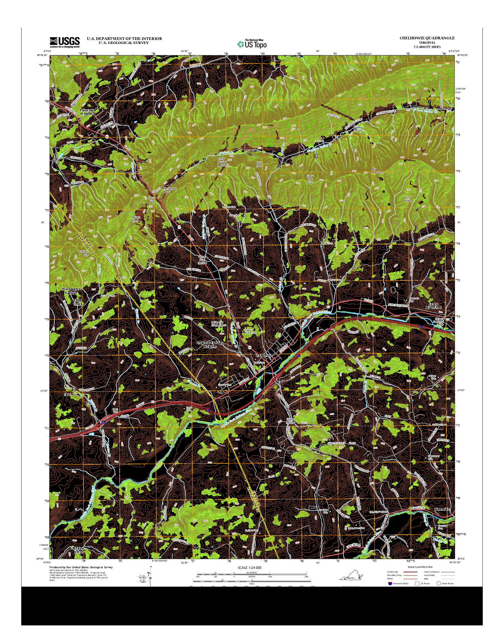 USGS US TOPO 7.5-MINUTE MAP FOR CHILHOWIE, VA 2013