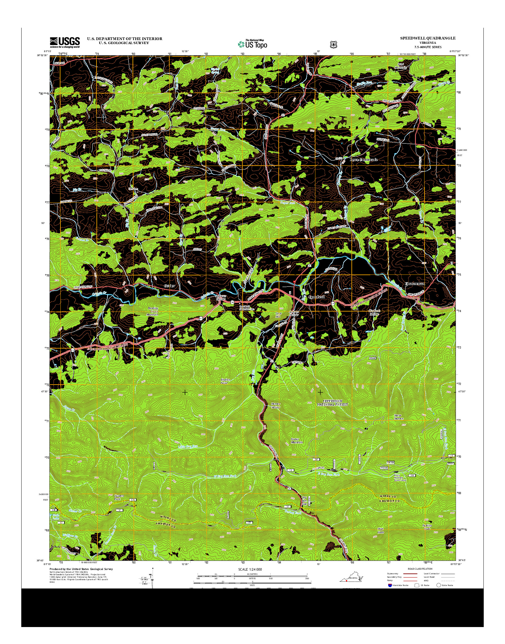 USGS US TOPO 7.5-MINUTE MAP FOR SPEEDWELL, VA 2013