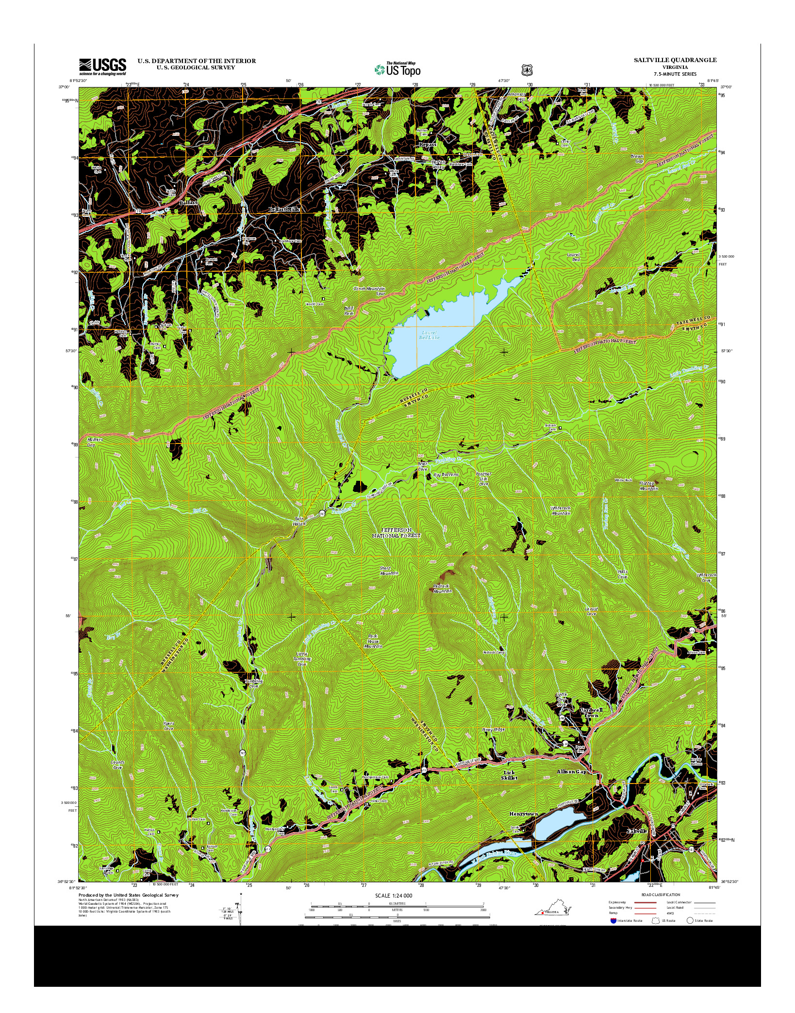 USGS US TOPO 7.5-MINUTE MAP FOR SALTVILLE, VA 2013