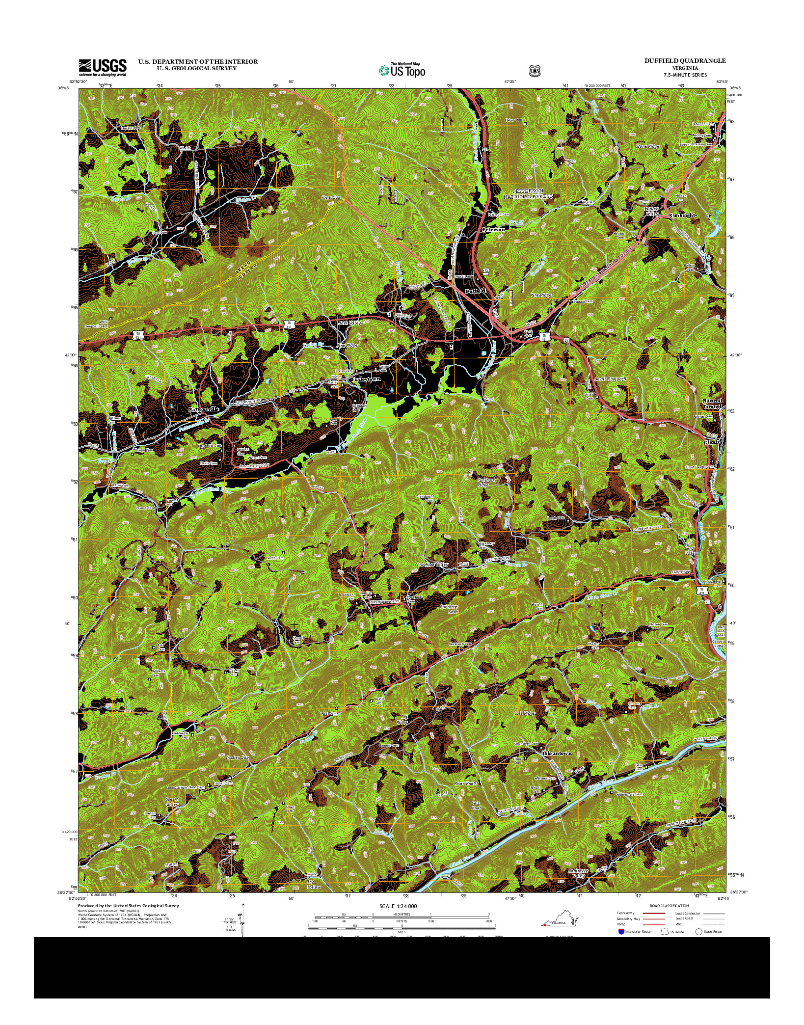 USGS US TOPO 7.5-MINUTE MAP FOR DUFFIELD, VA 2013