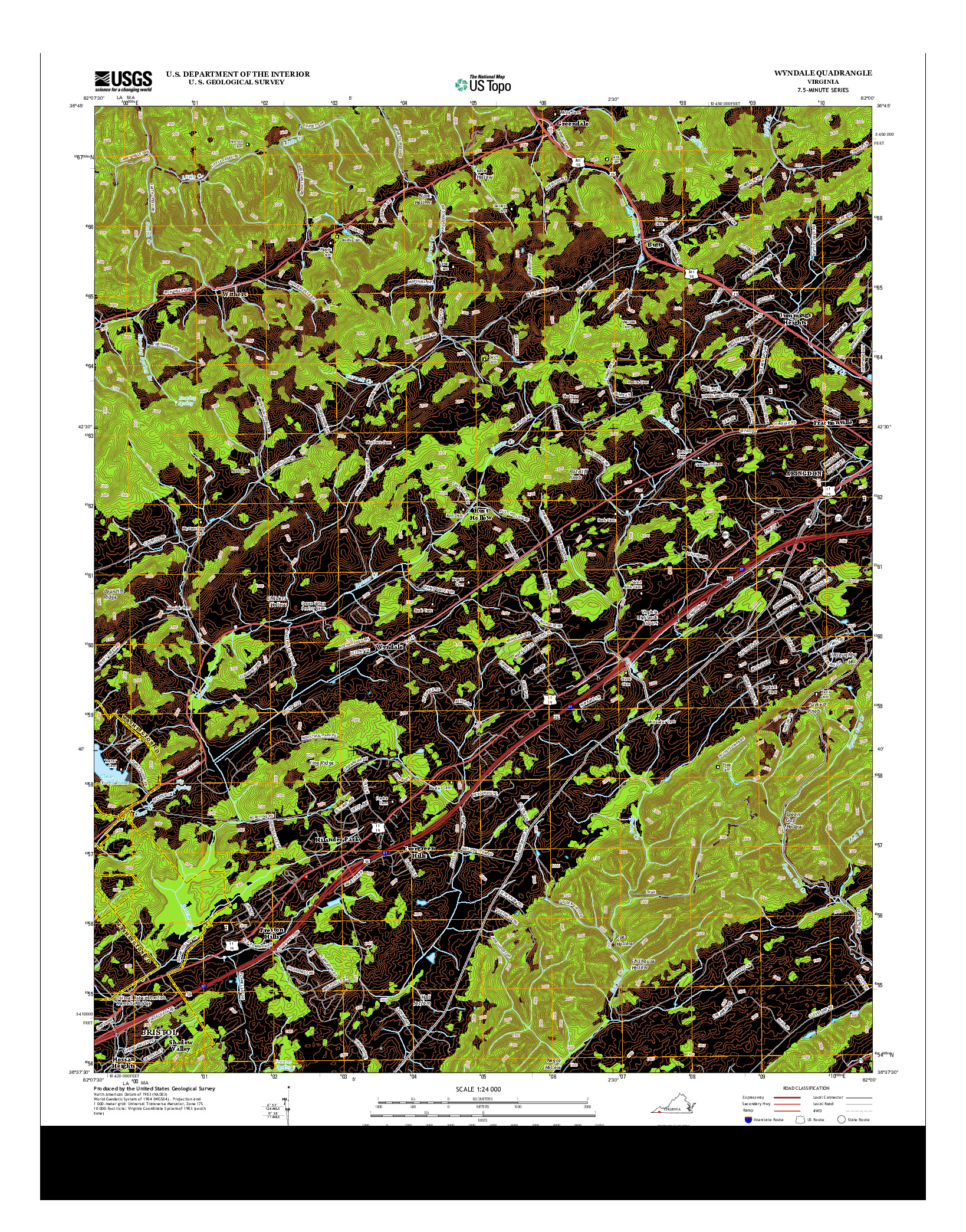 USGS US TOPO 7.5-MINUTE MAP FOR WYNDALE, VA 2013