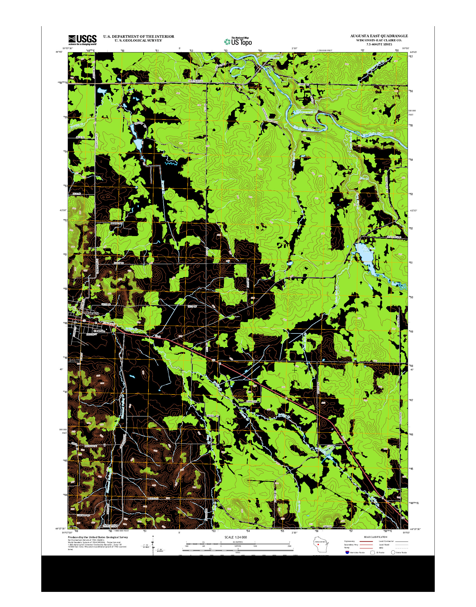 USGS US TOPO 7.5-MINUTE MAP FOR AUGUSTA EAST, WI 2013
