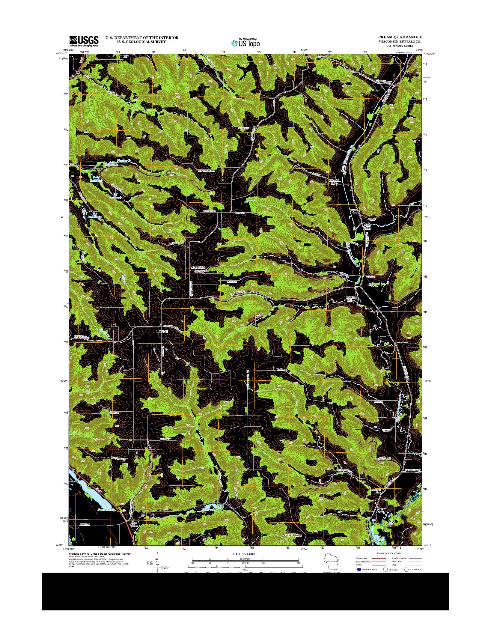 USGS US TOPO 7.5-MINUTE MAP FOR CREAM, WI 2013