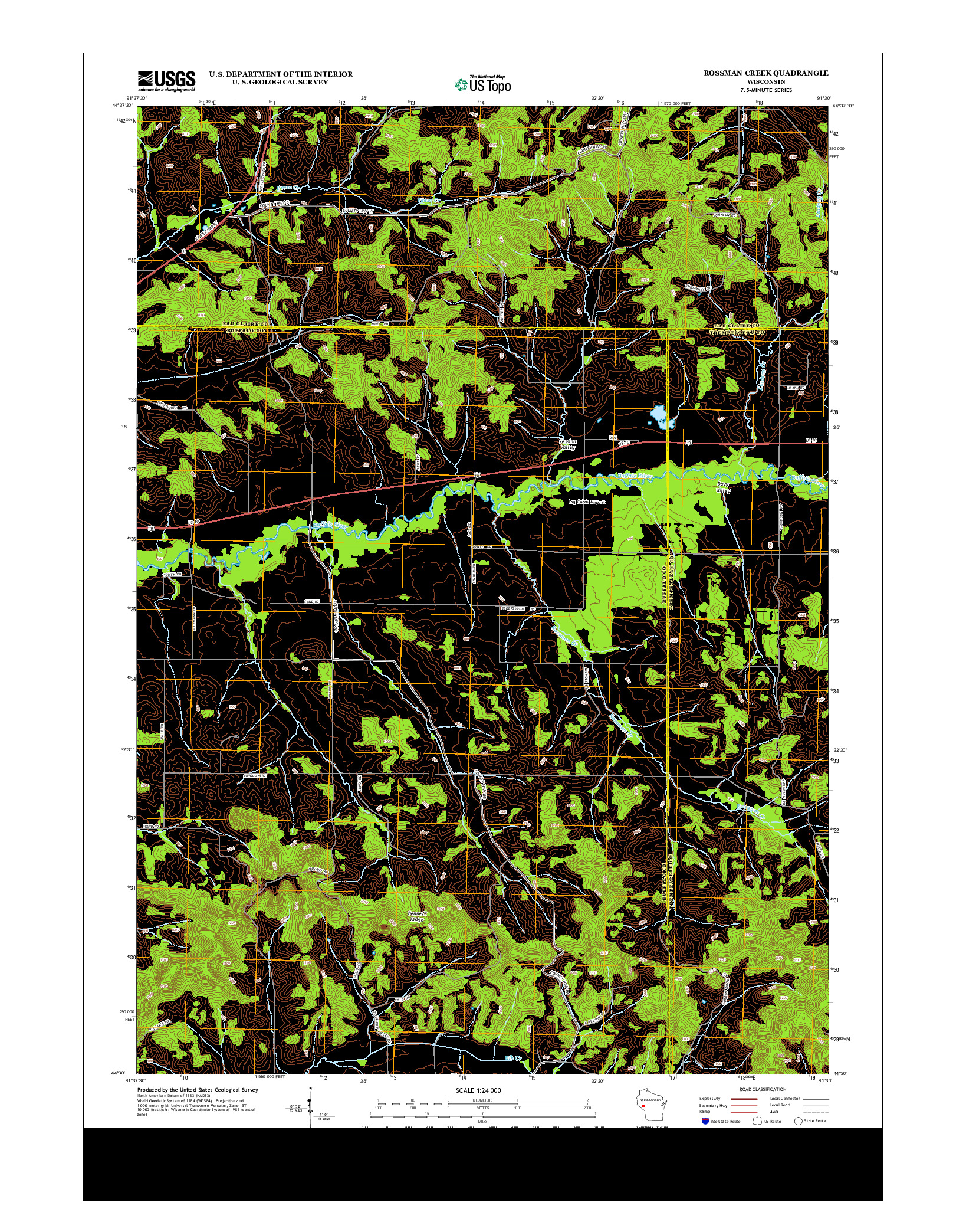 USGS US TOPO 7.5-MINUTE MAP FOR ROSSMAN CREEK, WI 2013
