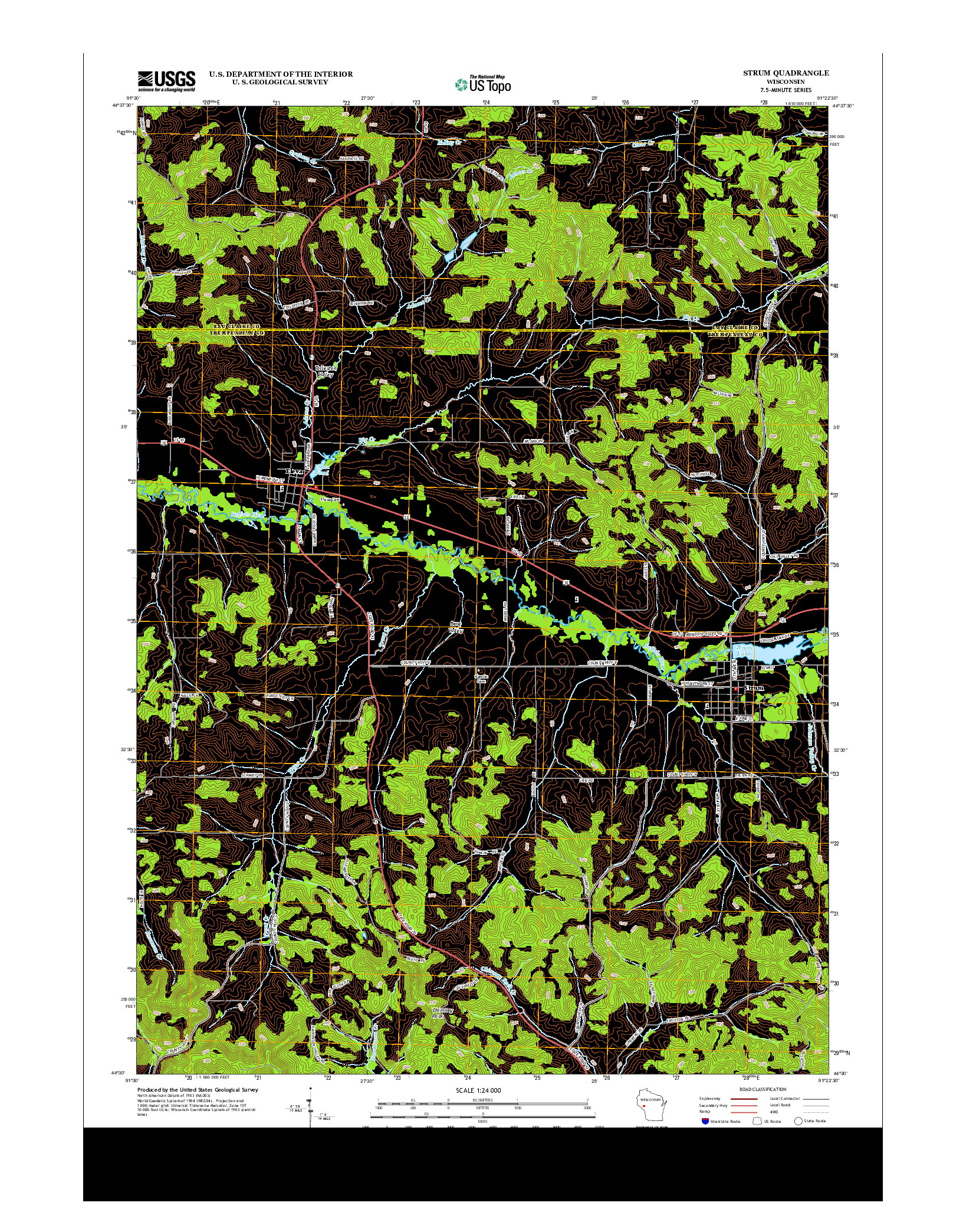 USGS US TOPO 7.5-MINUTE MAP FOR STRUM, WI 2013
