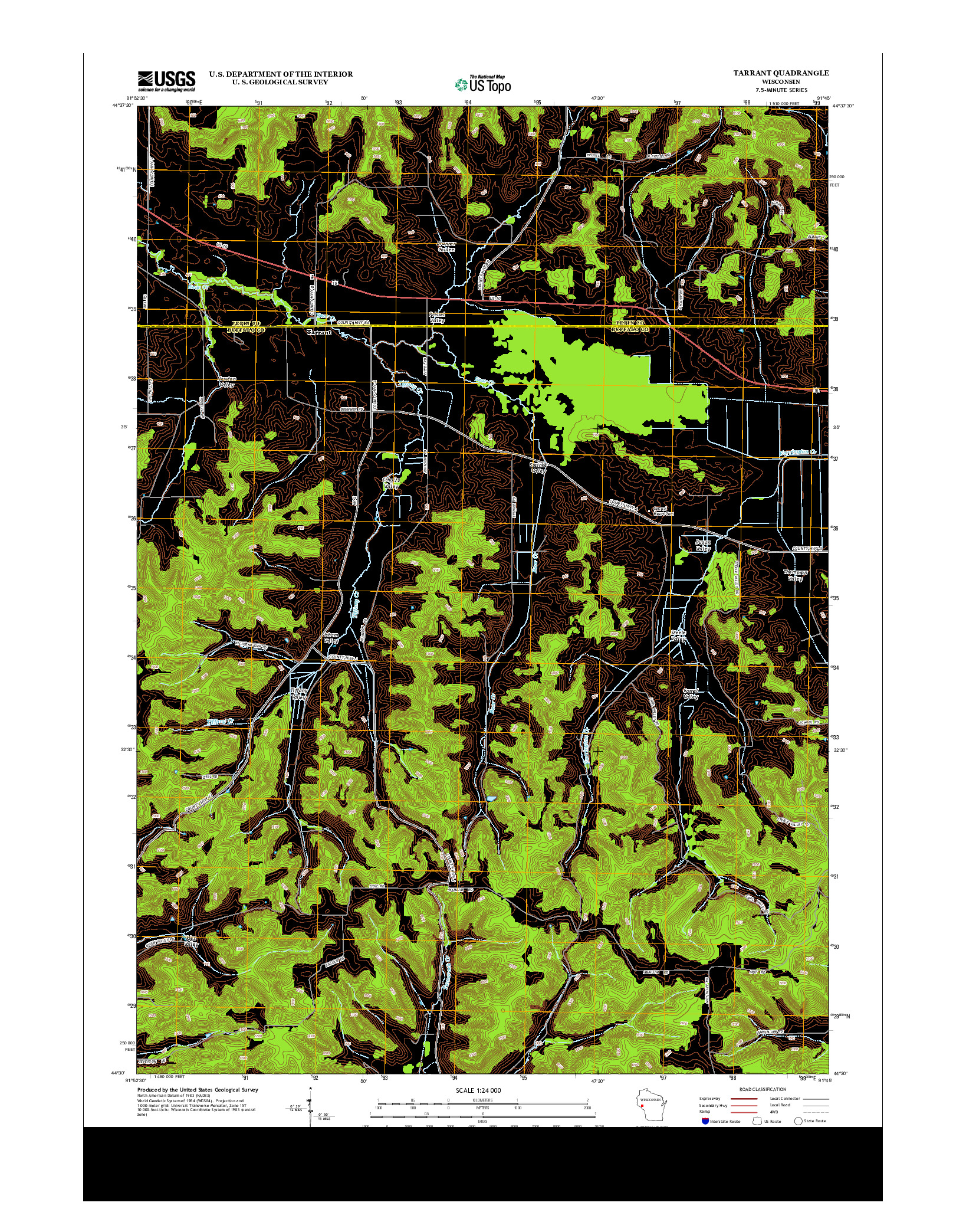 USGS US TOPO 7.5-MINUTE MAP FOR TARRANT, WI 2013