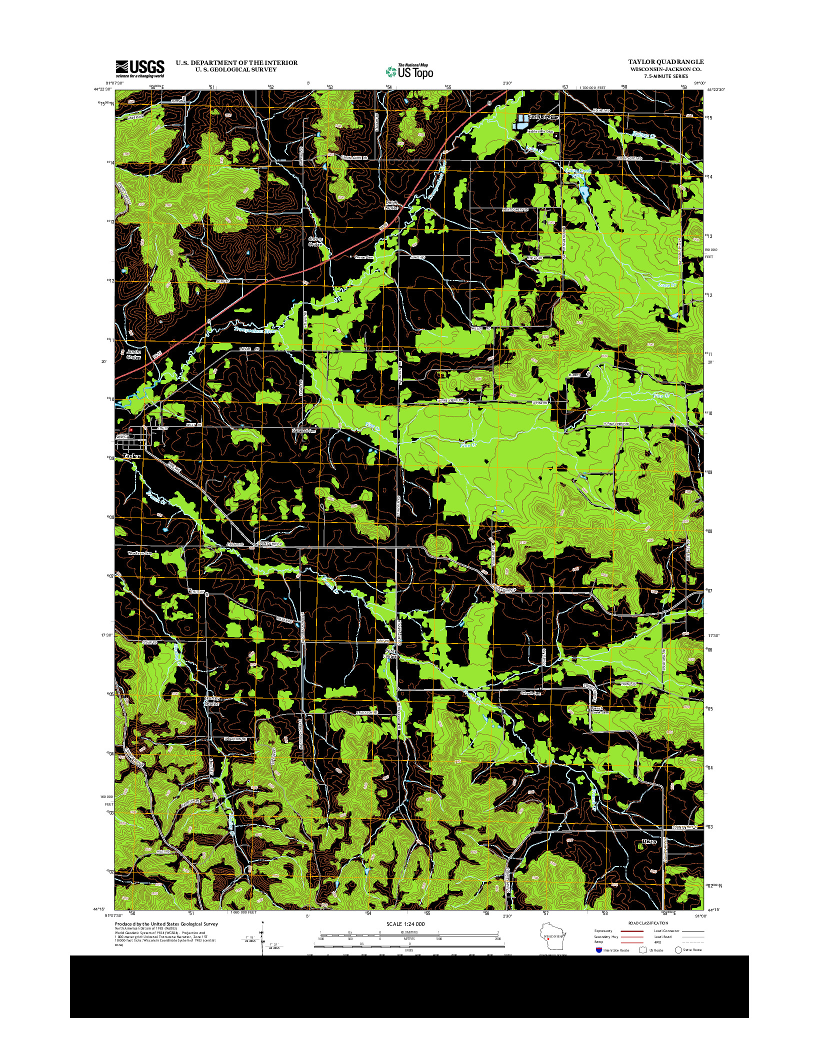 USGS US TOPO 7.5-MINUTE MAP FOR TAYLOR, WI 2013