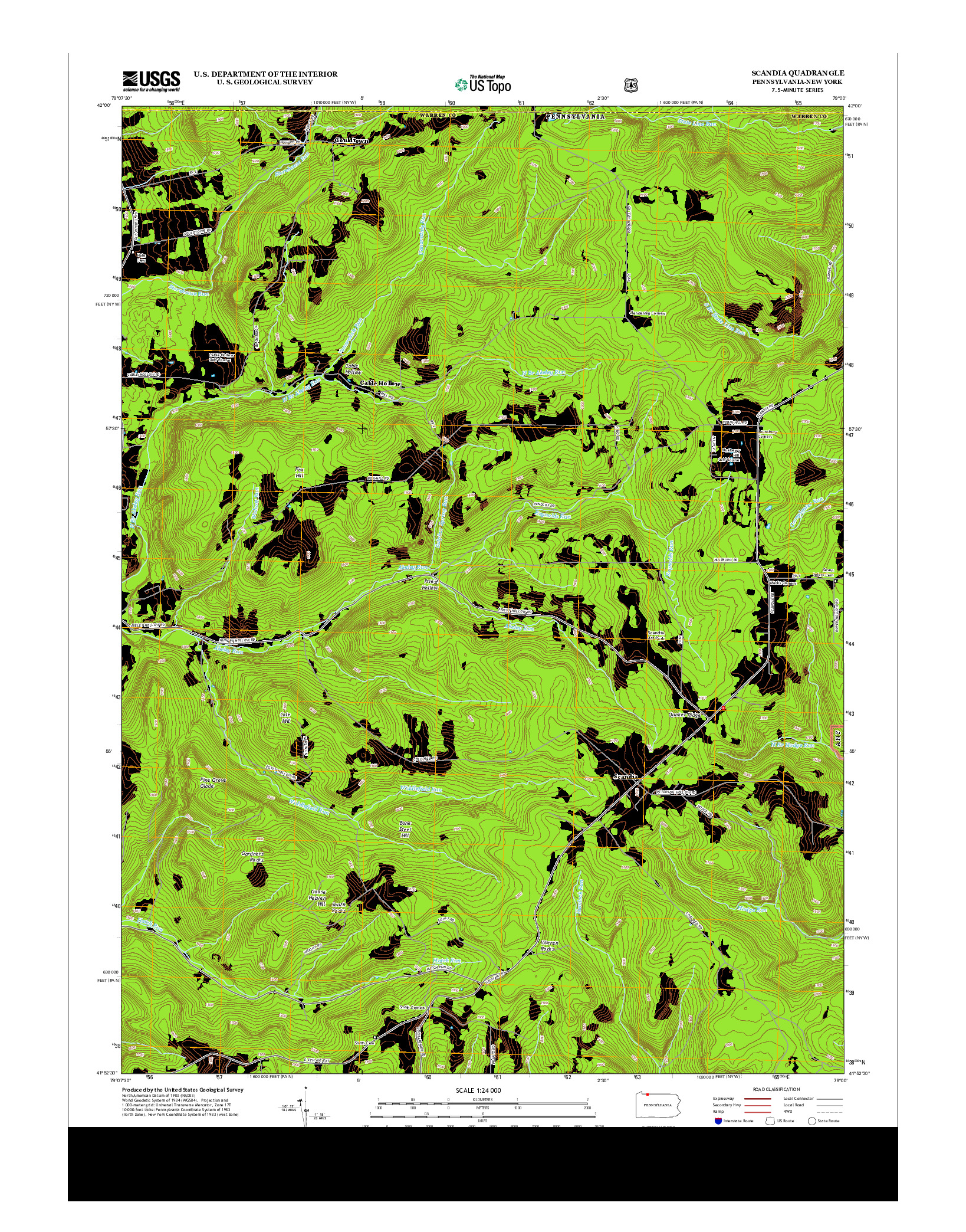USGS US TOPO 7.5-MINUTE MAP FOR SCANDIA, PA-NY 2013