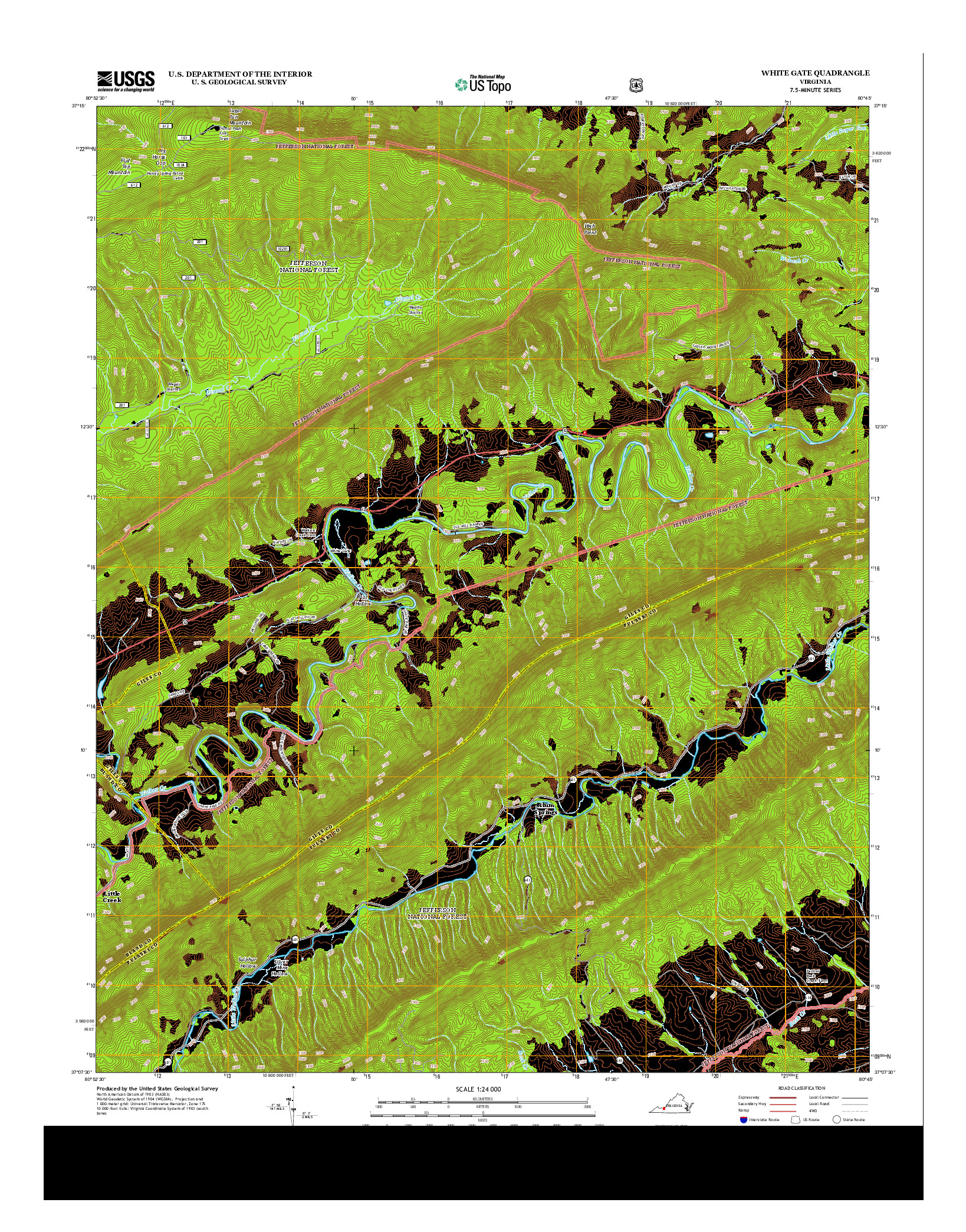 USGS US TOPO 7.5-MINUTE MAP FOR WHITE GATE, VA 2013