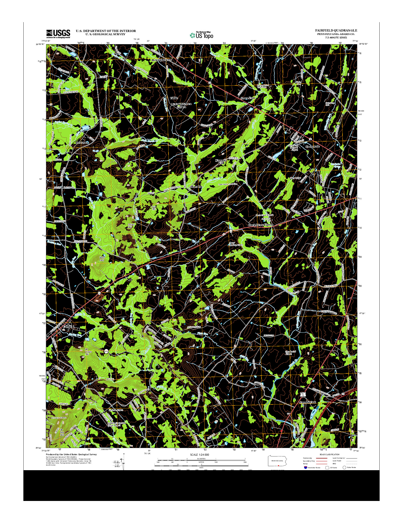 USGS US TOPO 7.5-MINUTE MAP FOR FAIRFIELD, PA 2013