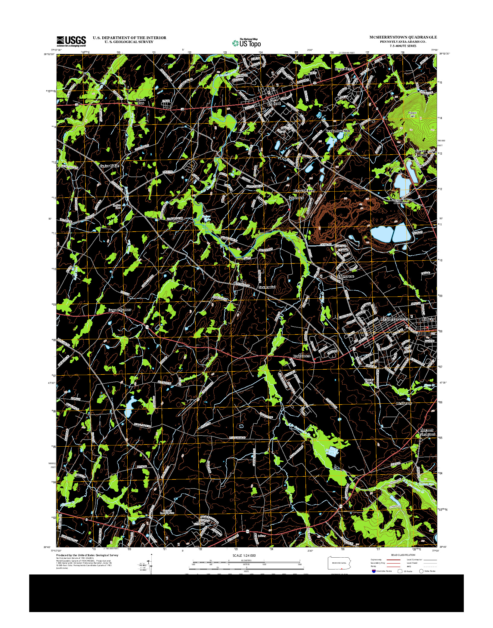 USGS US TOPO 7.5-MINUTE MAP FOR MCSHERRYSTOWN, PA 2013