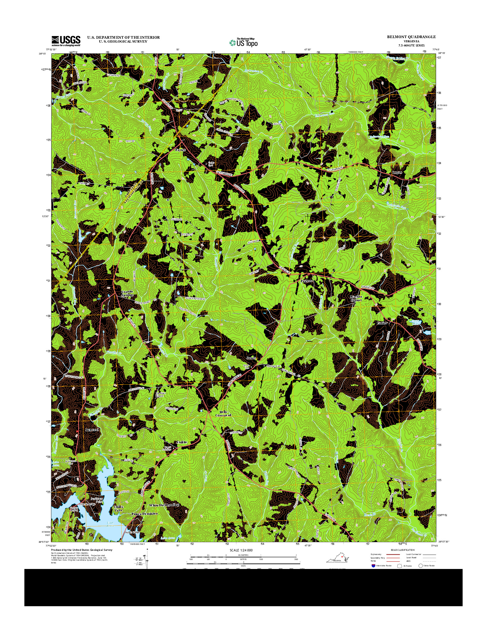 USGS US TOPO 7.5-MINUTE MAP FOR BELMONT, VA 2013