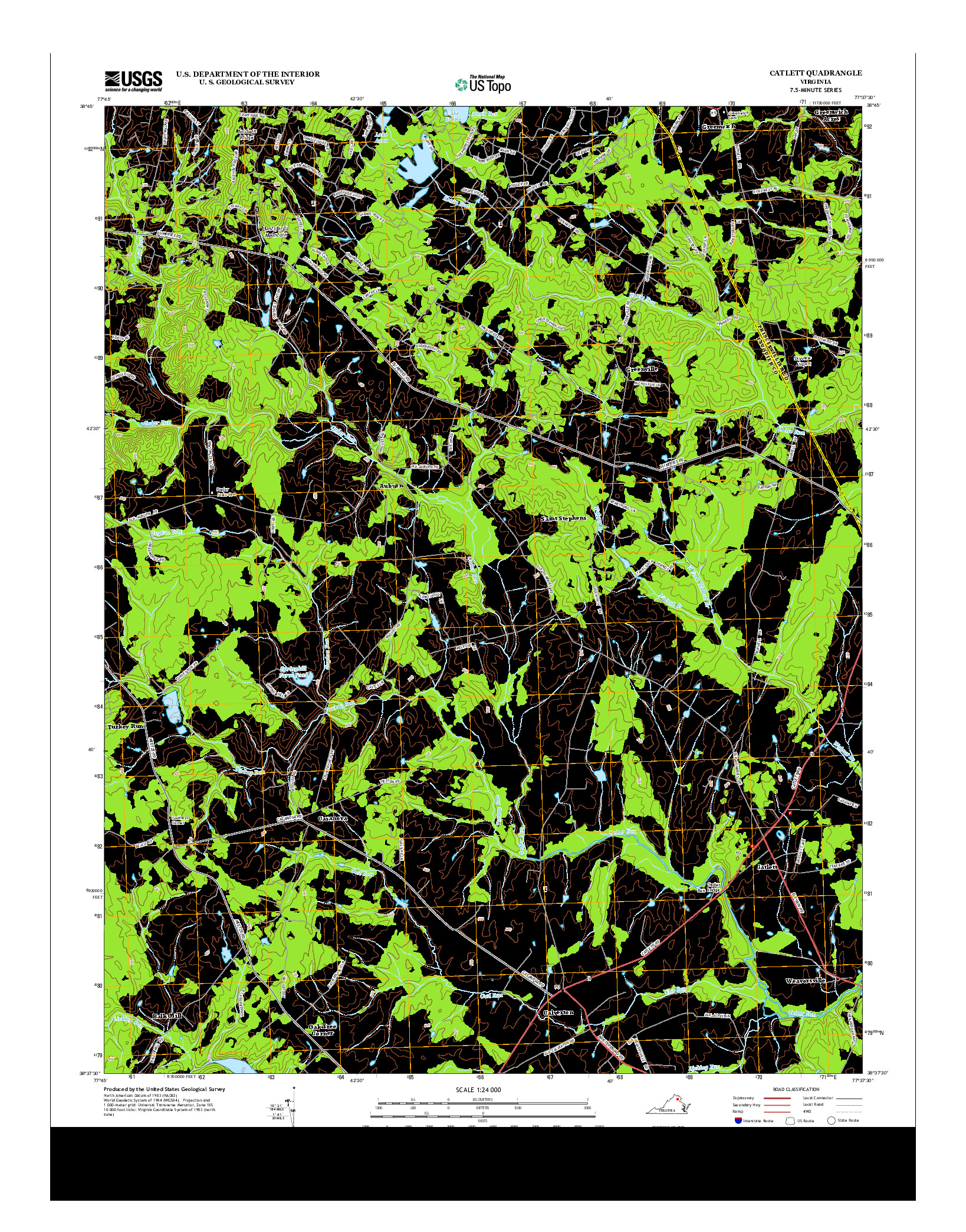 USGS US TOPO 7.5-MINUTE MAP FOR CATLETT, VA 2013