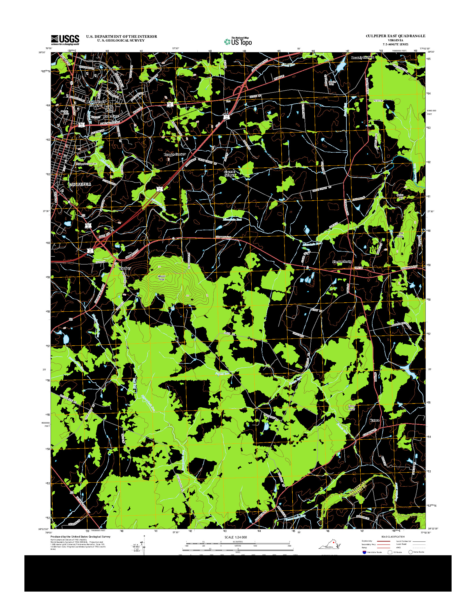 USGS US TOPO 7.5-MINUTE MAP FOR CULPEPER EAST, VA 2013