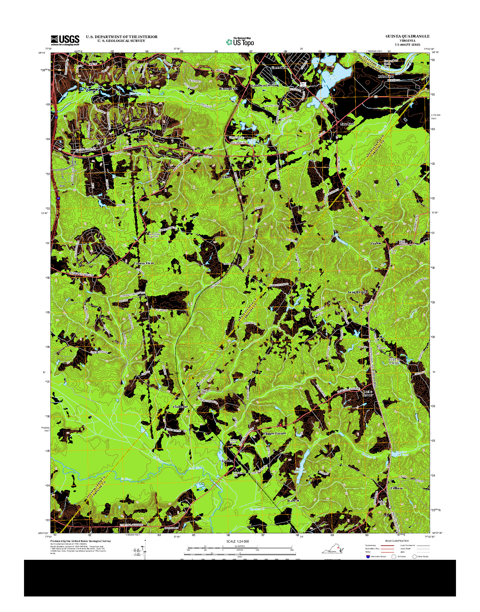 USGS US TOPO 7.5-MINUTE MAP FOR GUINEA, VA 2013