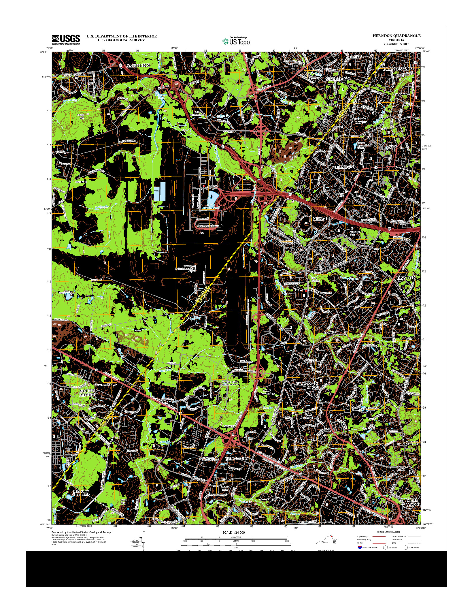 USGS US TOPO 7.5-MINUTE MAP FOR HERNDON, VA 2013