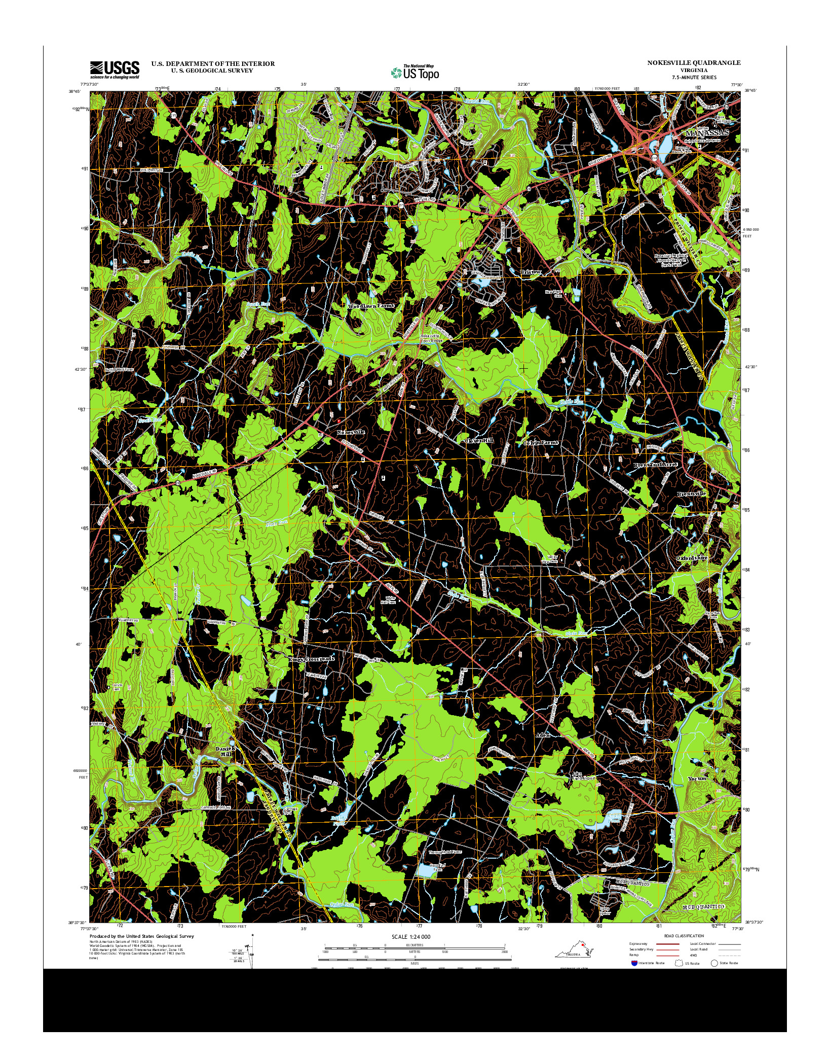USGS US TOPO 7.5-MINUTE MAP FOR NOKESVILLE, VA 2013