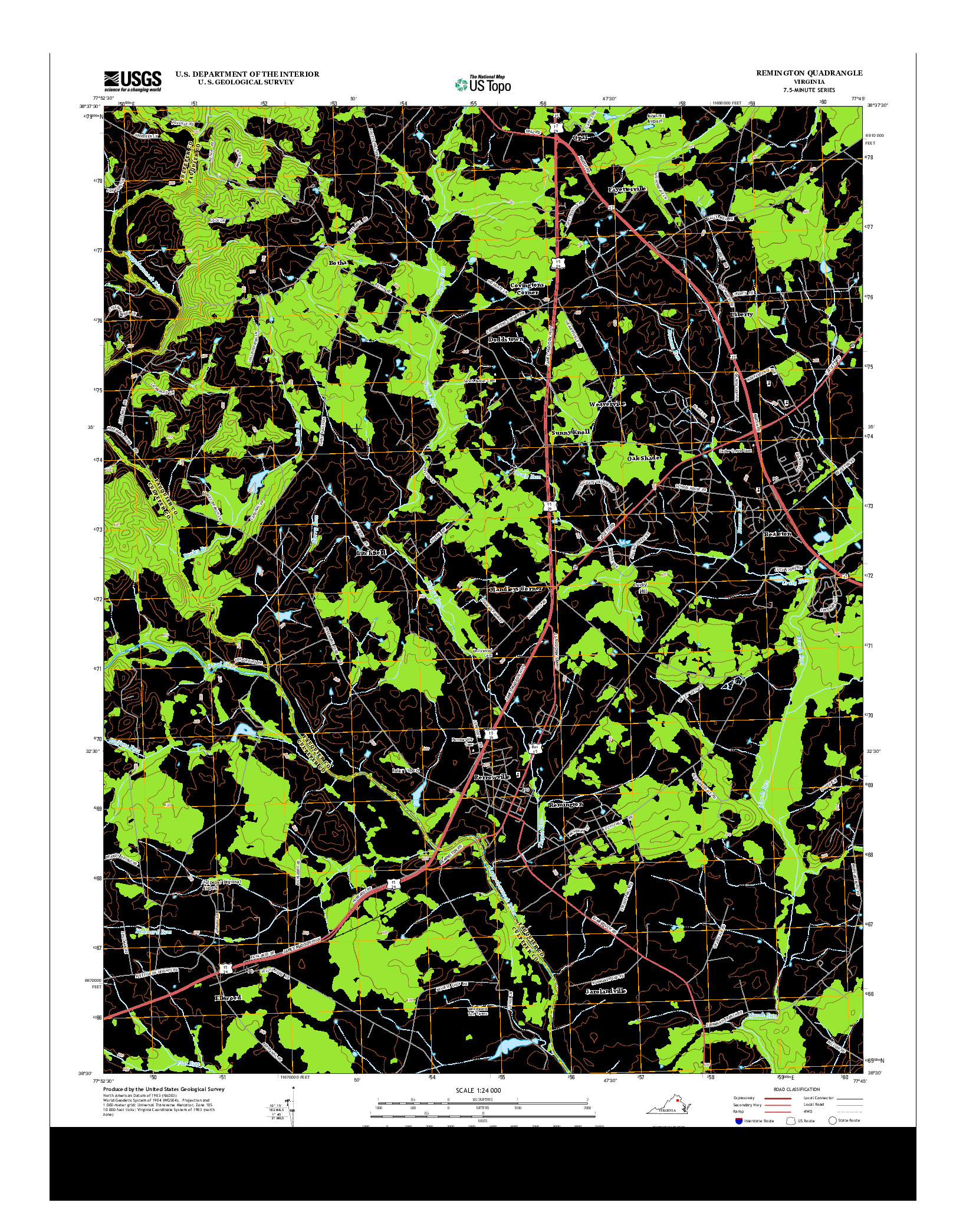 USGS US TOPO 7.5-MINUTE MAP FOR REMINGTON, VA 2013