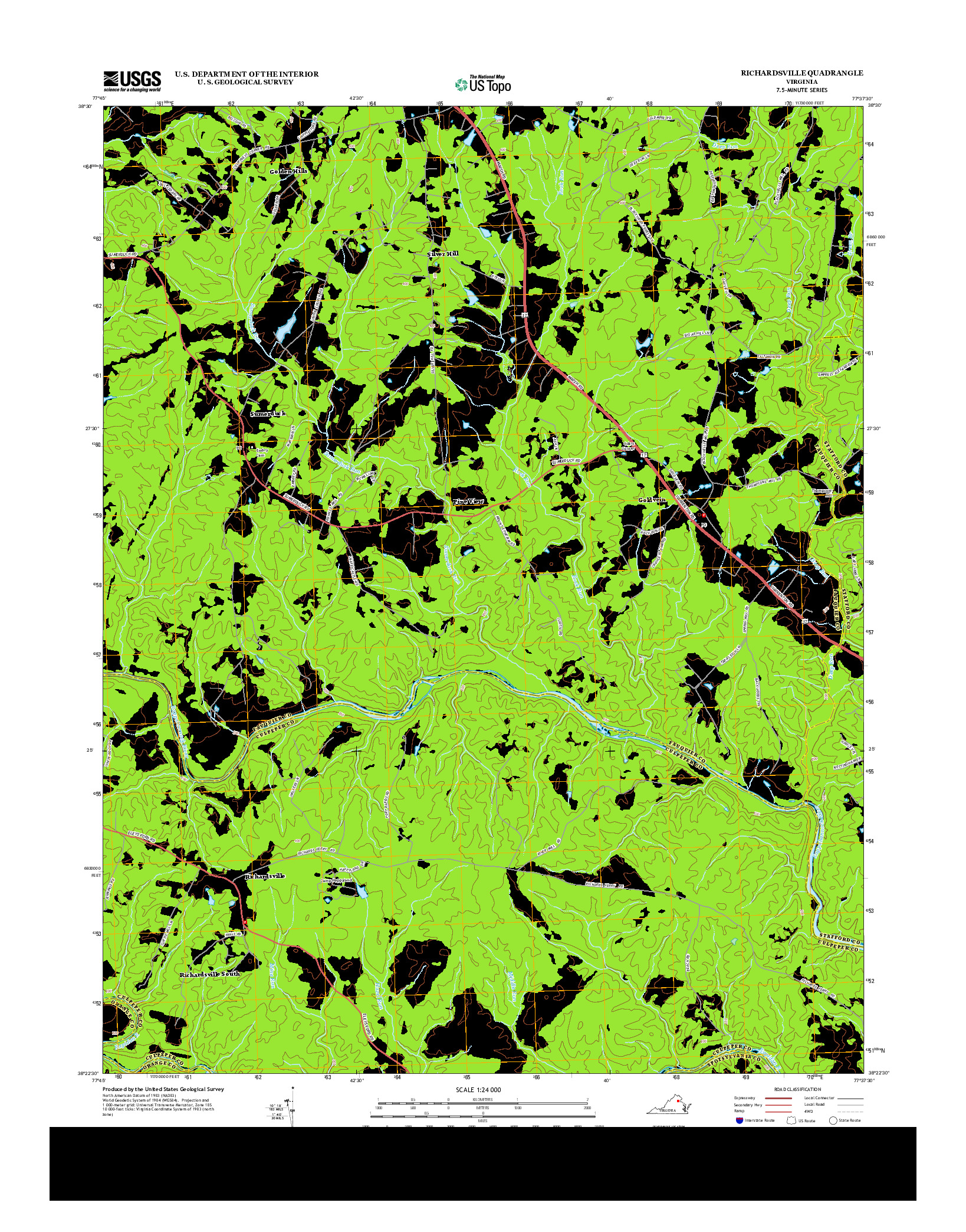 USGS US TOPO 7.5-MINUTE MAP FOR RICHARDSVILLE, VA 2013