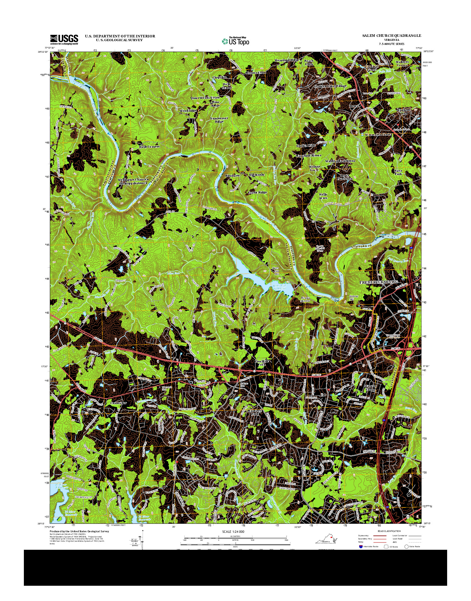 USGS US TOPO 7.5-MINUTE MAP FOR SALEM CHURCH, VA 2013