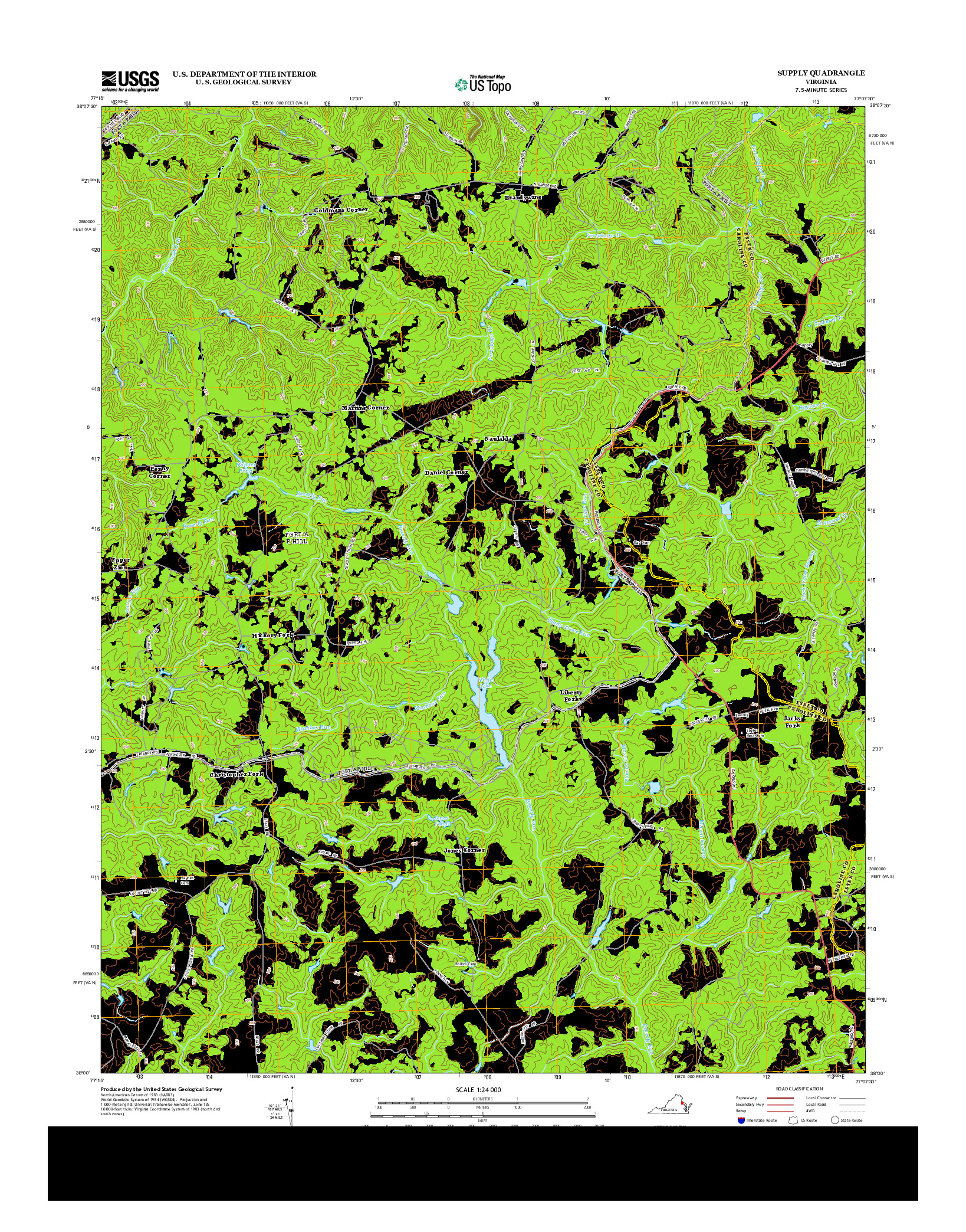 USGS US TOPO 7.5-MINUTE MAP FOR SUPPLY, VA 2013