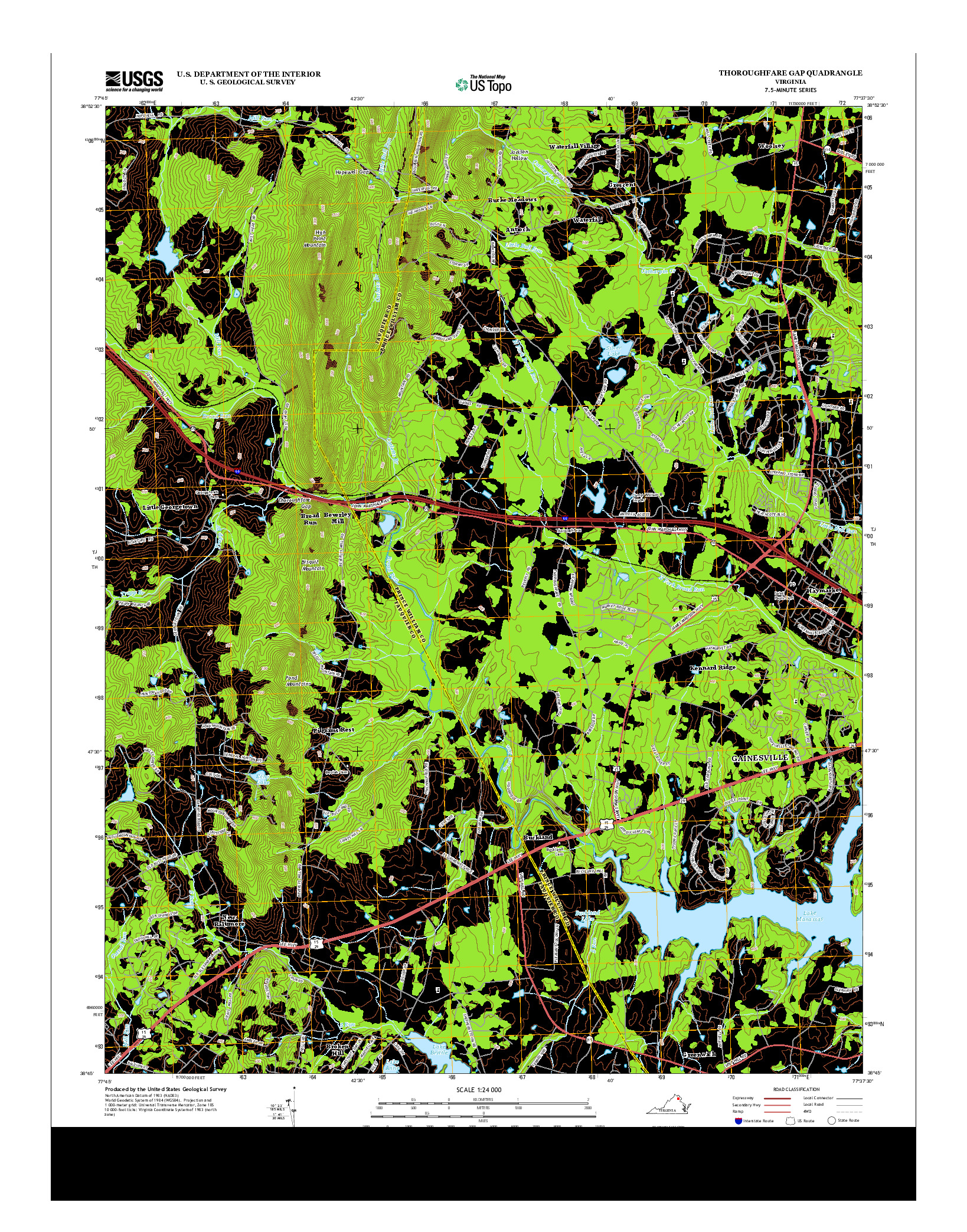 USGS US TOPO 7.5-MINUTE MAP FOR THOROUGHFARE GAP, VA 2013
