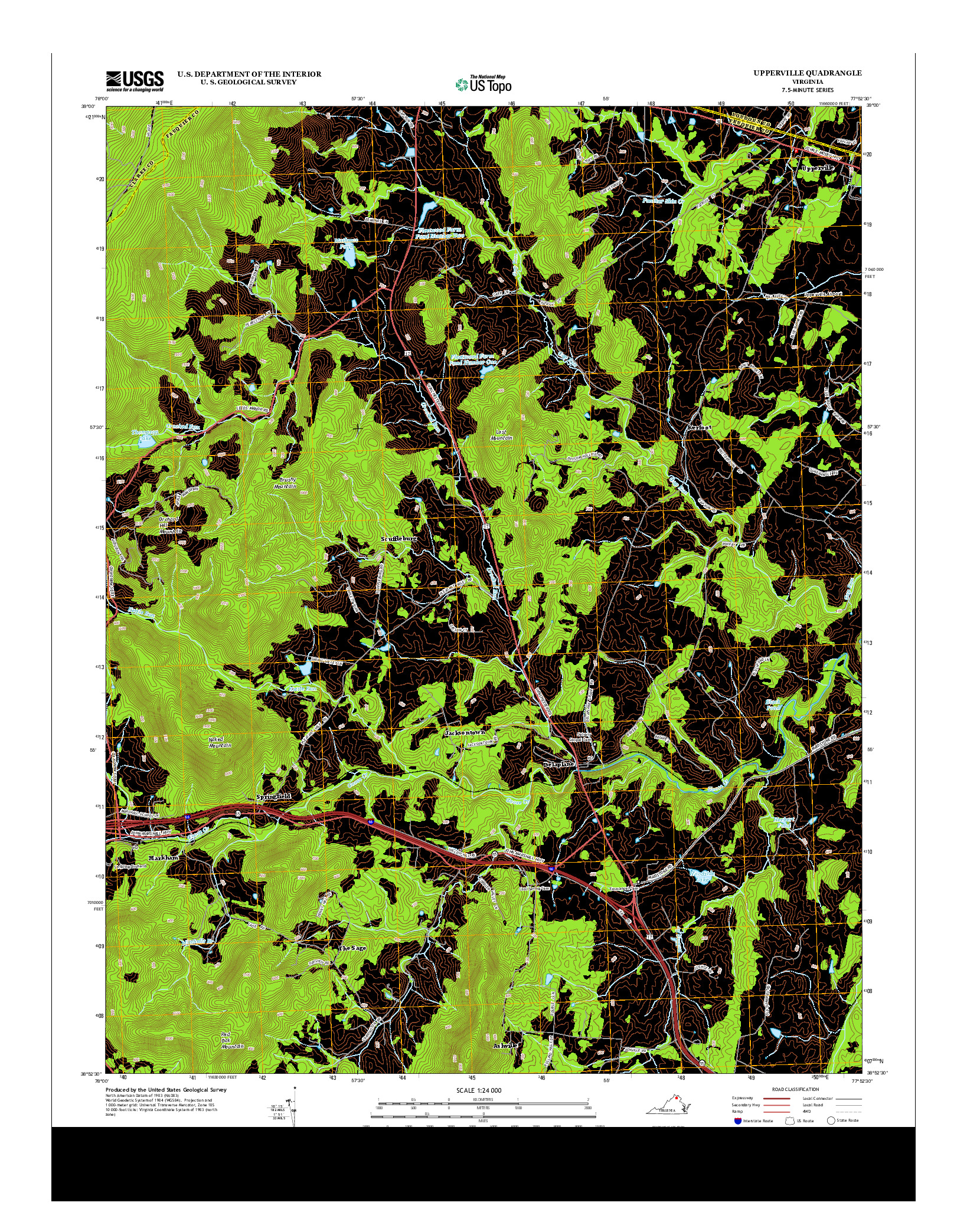 USGS US TOPO 7.5-MINUTE MAP FOR UPPERVILLE, VA 2013