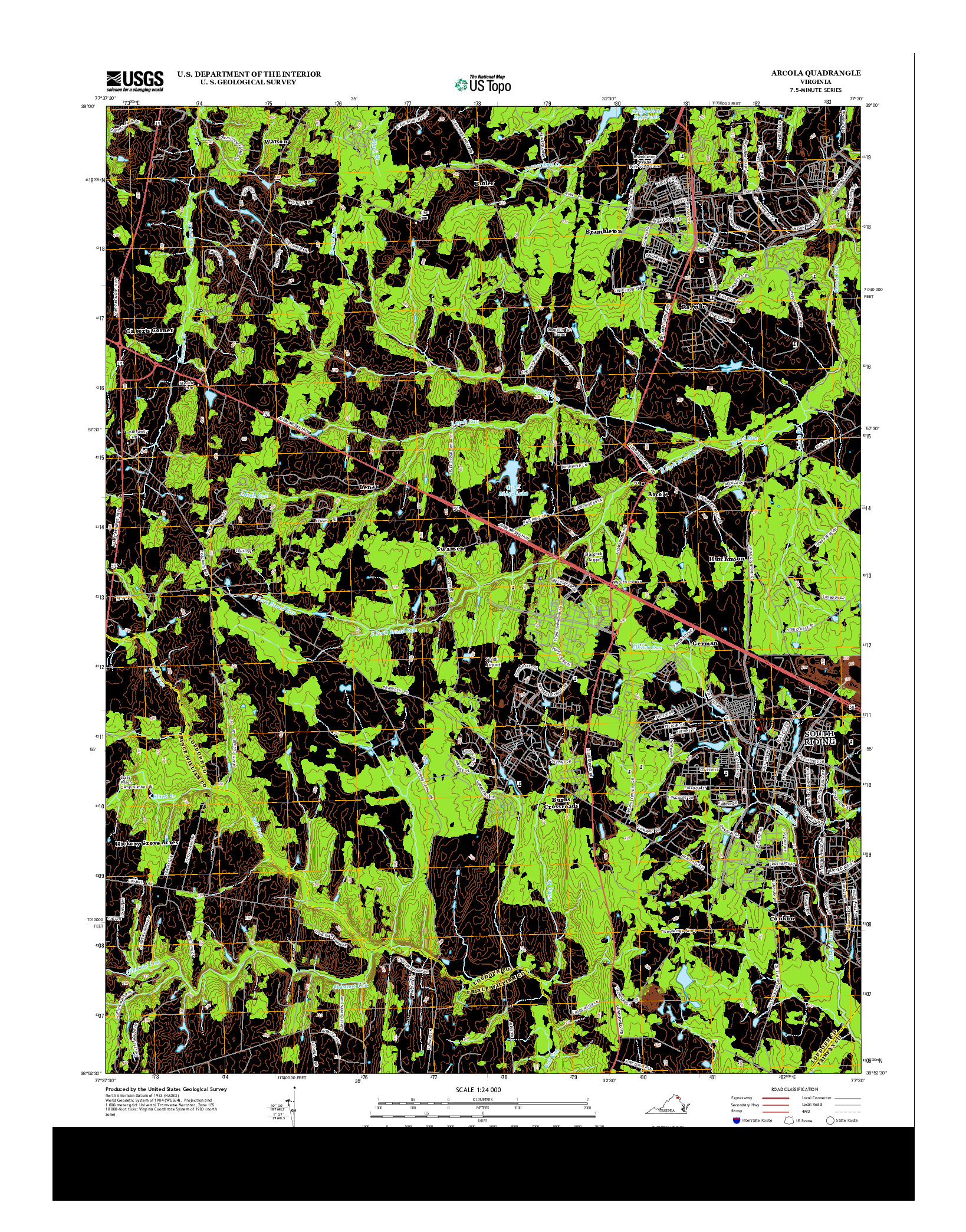 USGS US TOPO 7.5-MINUTE MAP FOR ARCOLA, VA 2013