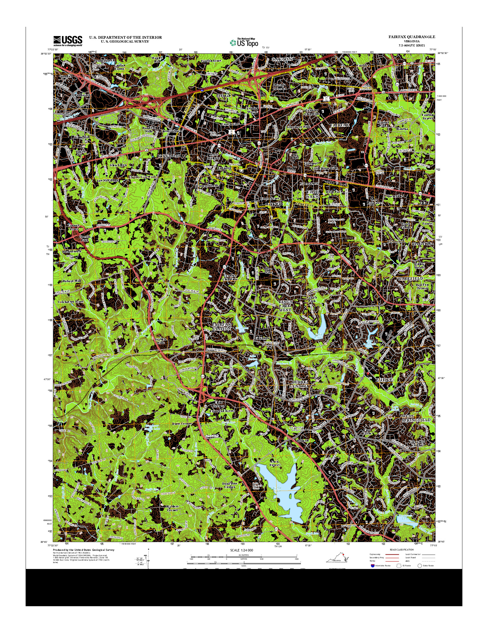 USGS US TOPO 7.5-MINUTE MAP FOR FAIRFAX, VA 2013