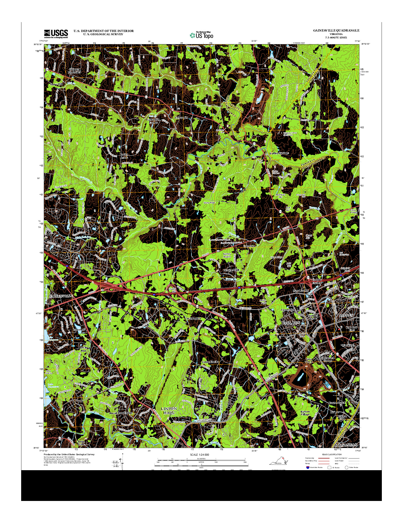 USGS US TOPO 7.5-MINUTE MAP FOR GAINESVILLE, VA 2013