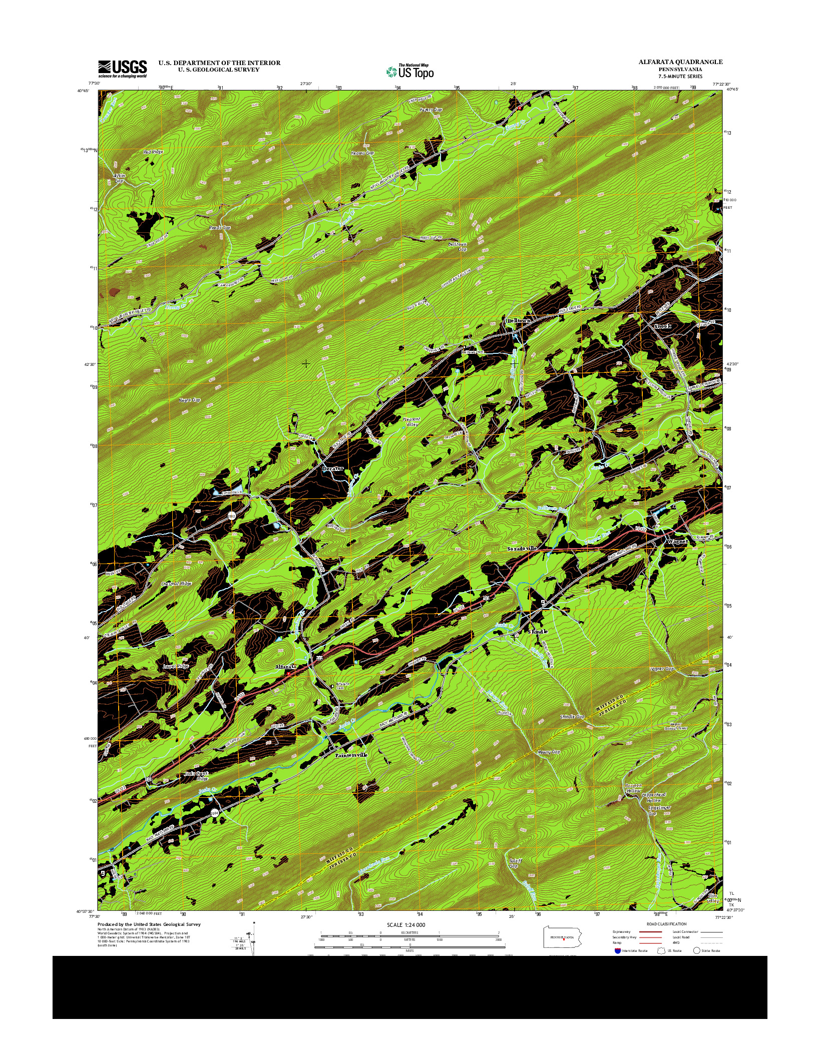 USGS US TOPO 7.5-MINUTE MAP FOR ALFARATA, PA 2013