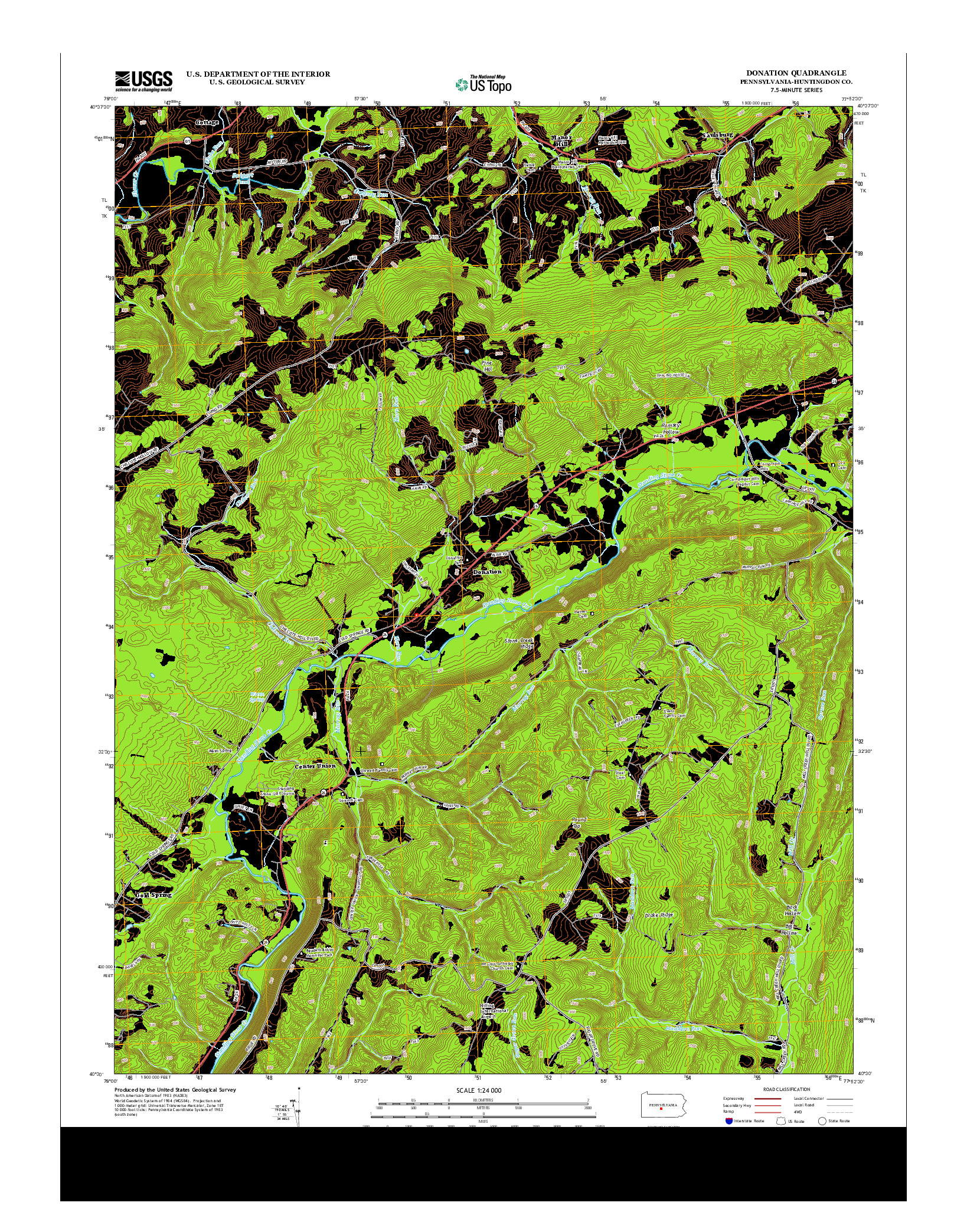 USGS US TOPO 7.5-MINUTE MAP FOR DONATION, PA 2013