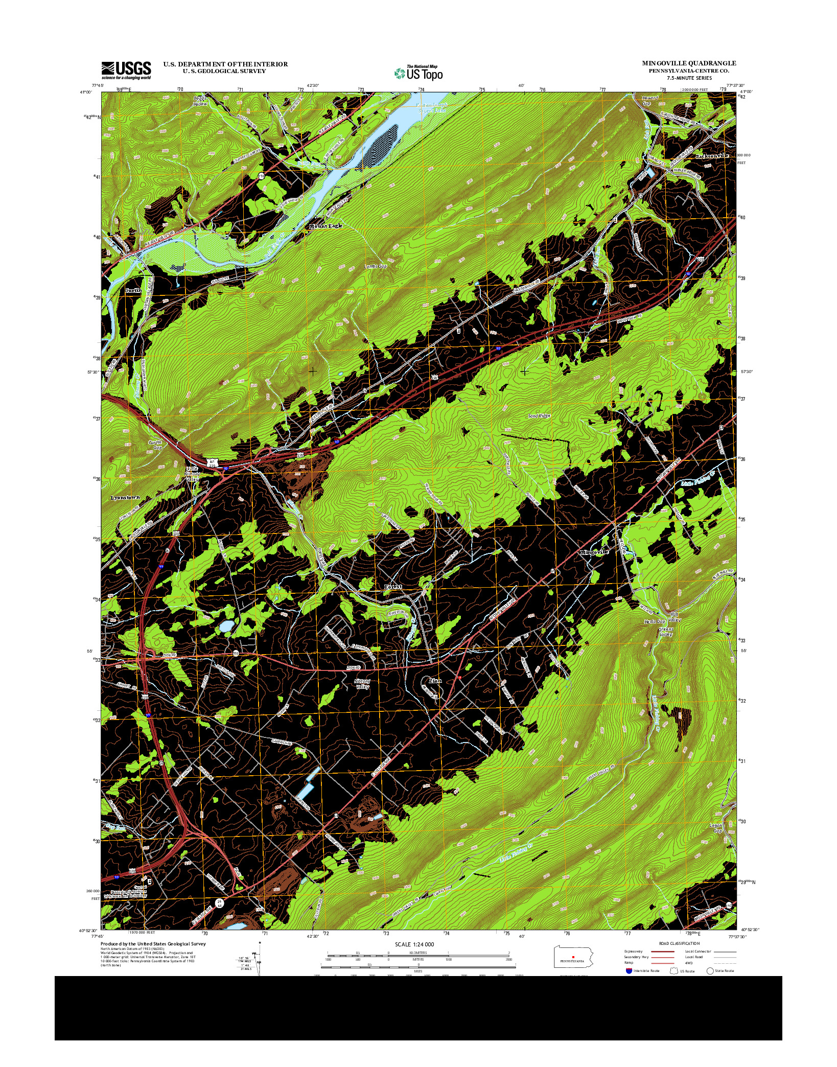 USGS US TOPO 7.5-MINUTE MAP FOR MINGOVILLE, PA 2013