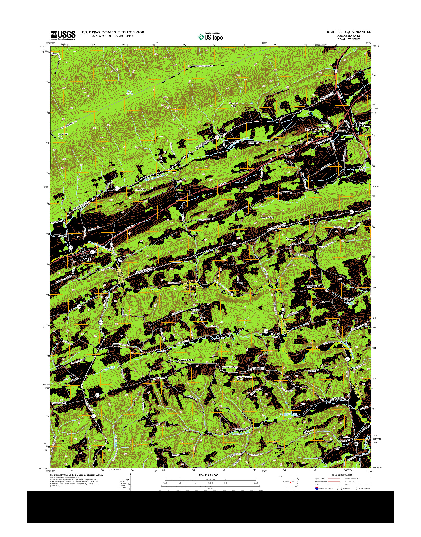 USGS US TOPO 7.5-MINUTE MAP FOR RICHFIELD, PA 2013