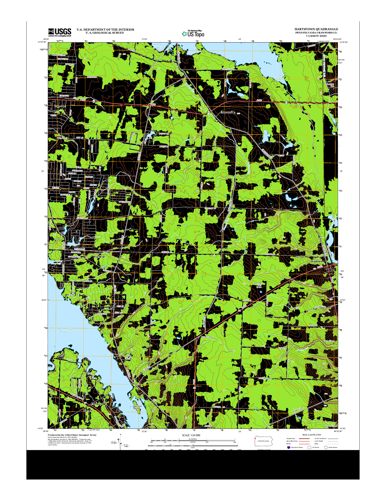 USGS US TOPO 7.5-MINUTE MAP FOR HARTSTOWN, PA 2013