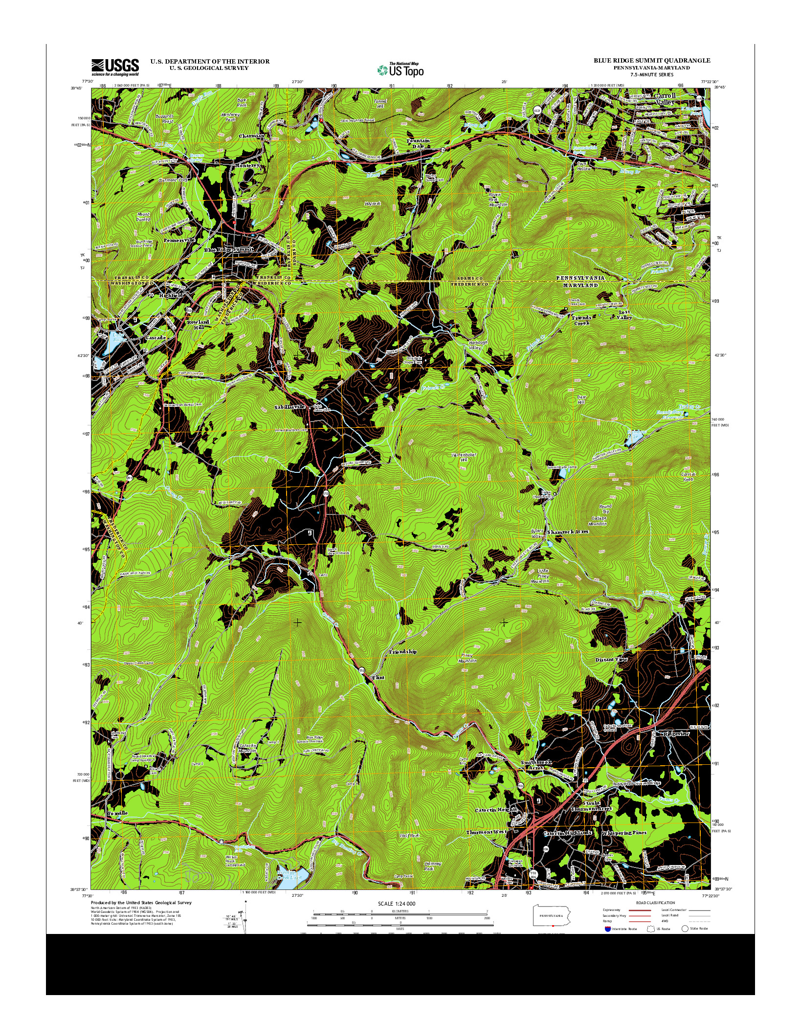 USGS US TOPO 7.5-MINUTE MAP FOR BLUE RIDGE SUMMIT, PA-MD 2013
