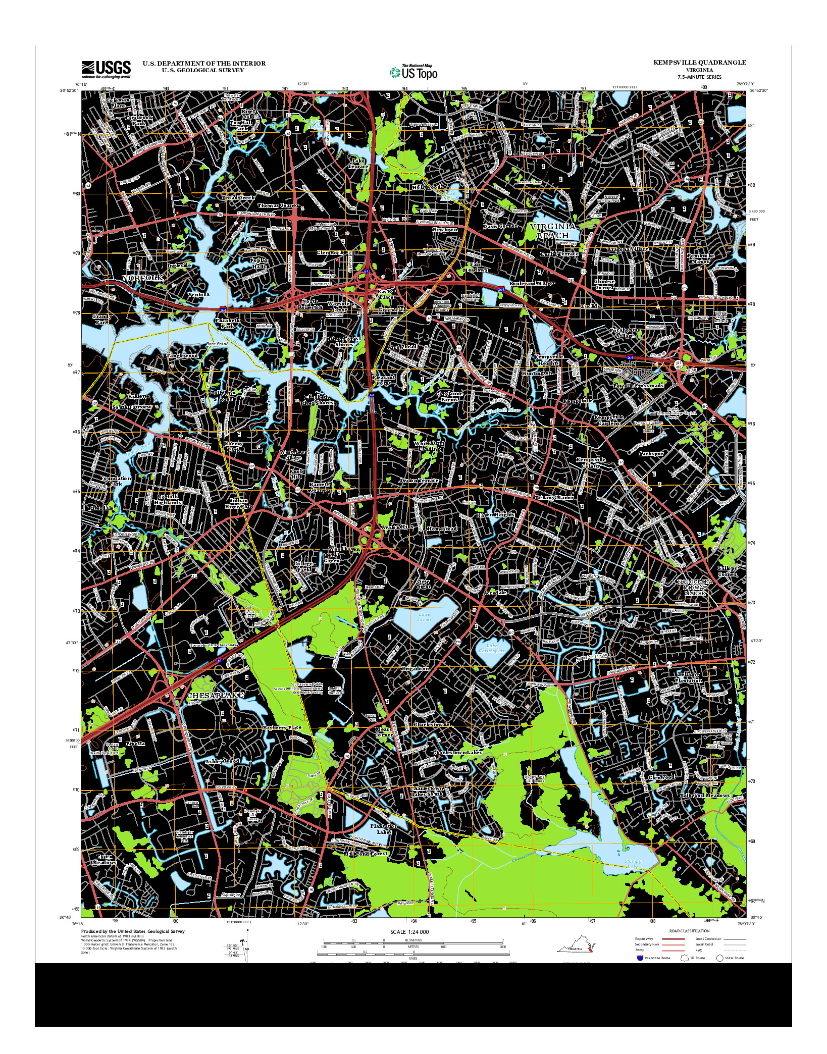 USGS US TOPO 7.5-MINUTE MAP FOR KEMPSVILLE, VA 2013