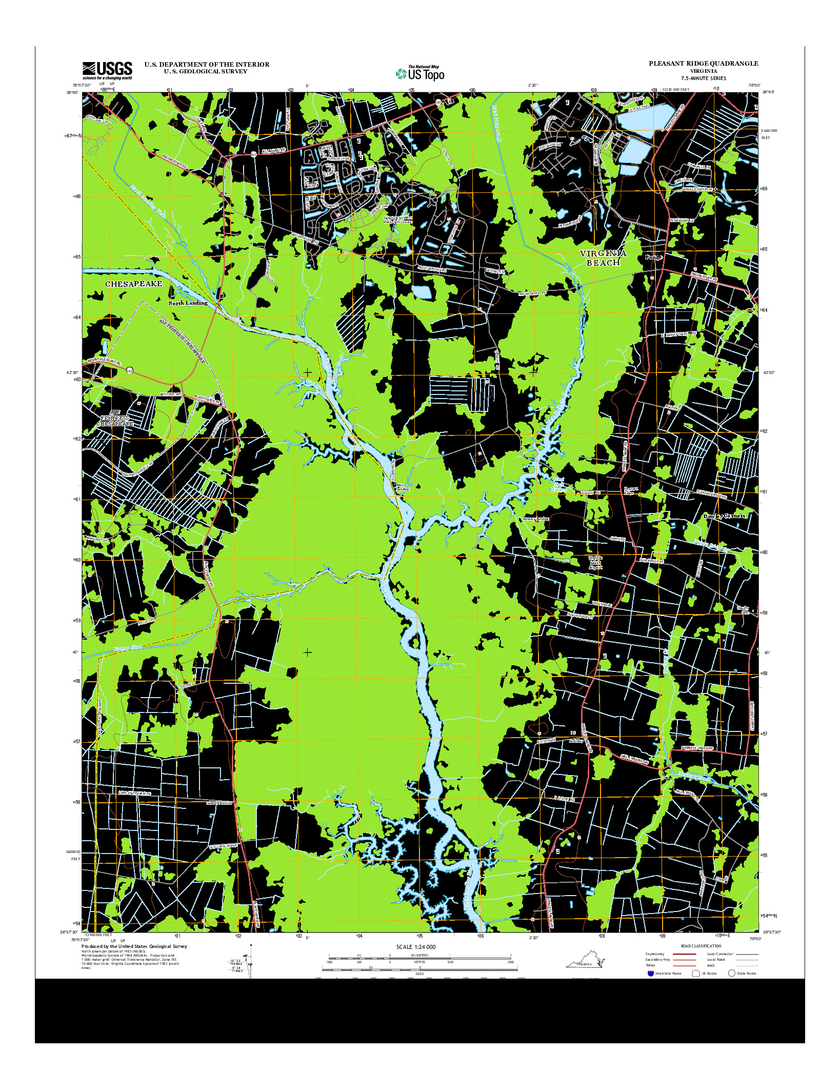 USGS US TOPO 7.5-MINUTE MAP FOR PLEASANT RIDGE, VA 2013