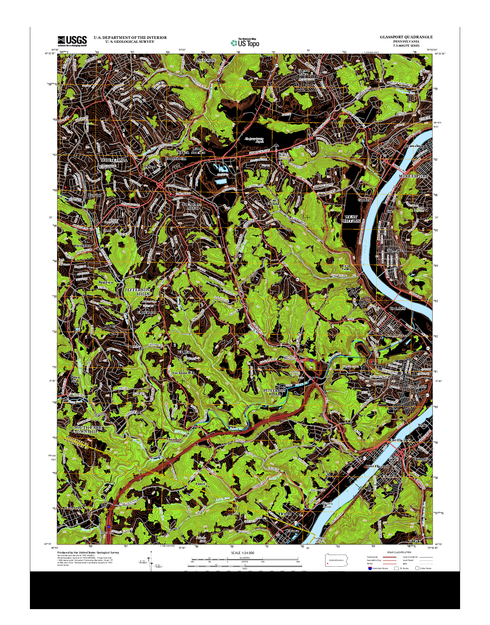 USGS US TOPO 7.5-MINUTE MAP FOR GLASSPORT, PA 2013