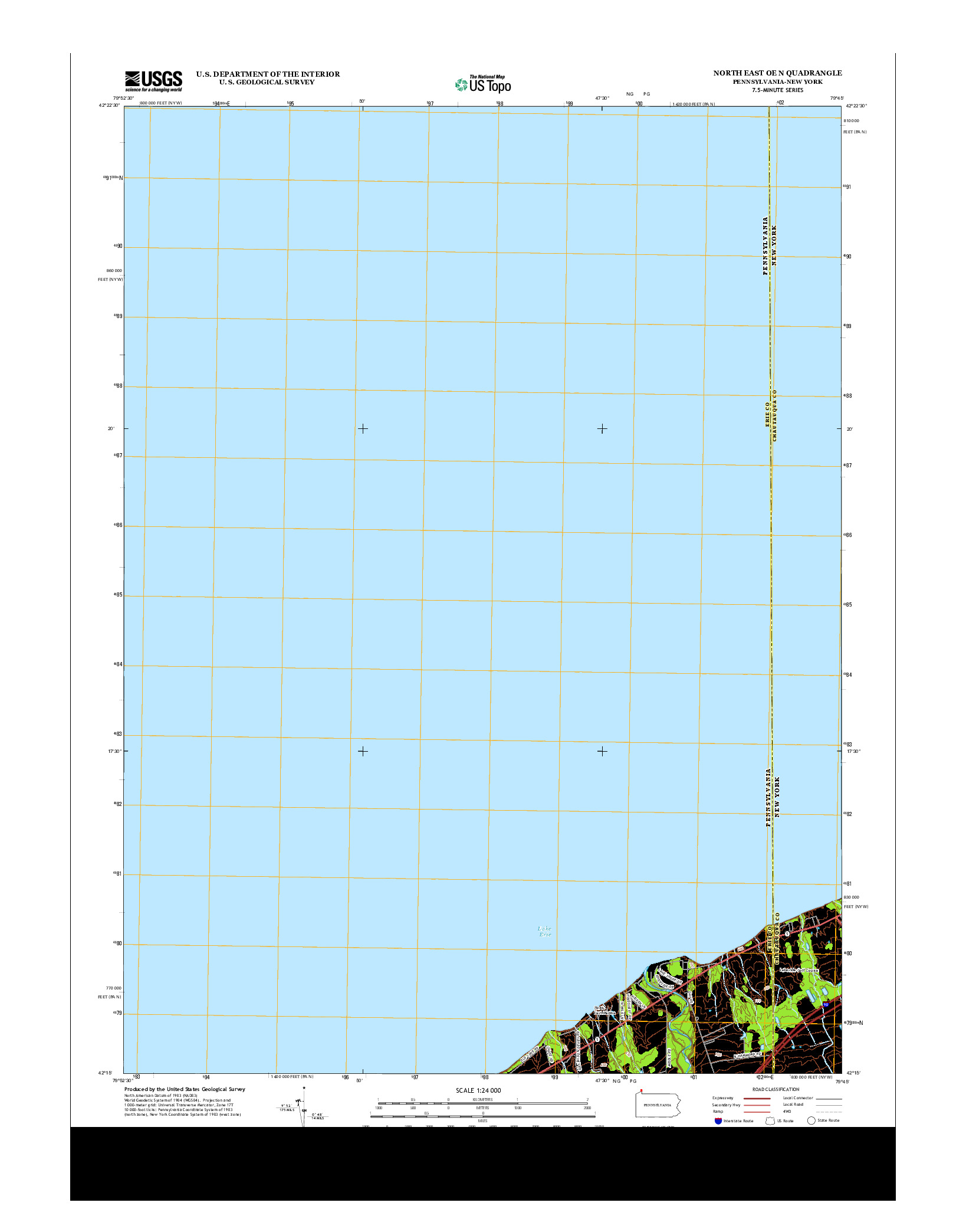 USGS US TOPO 7.5-MINUTE MAP FOR NORTH EAST OE N, PA-NY 2013