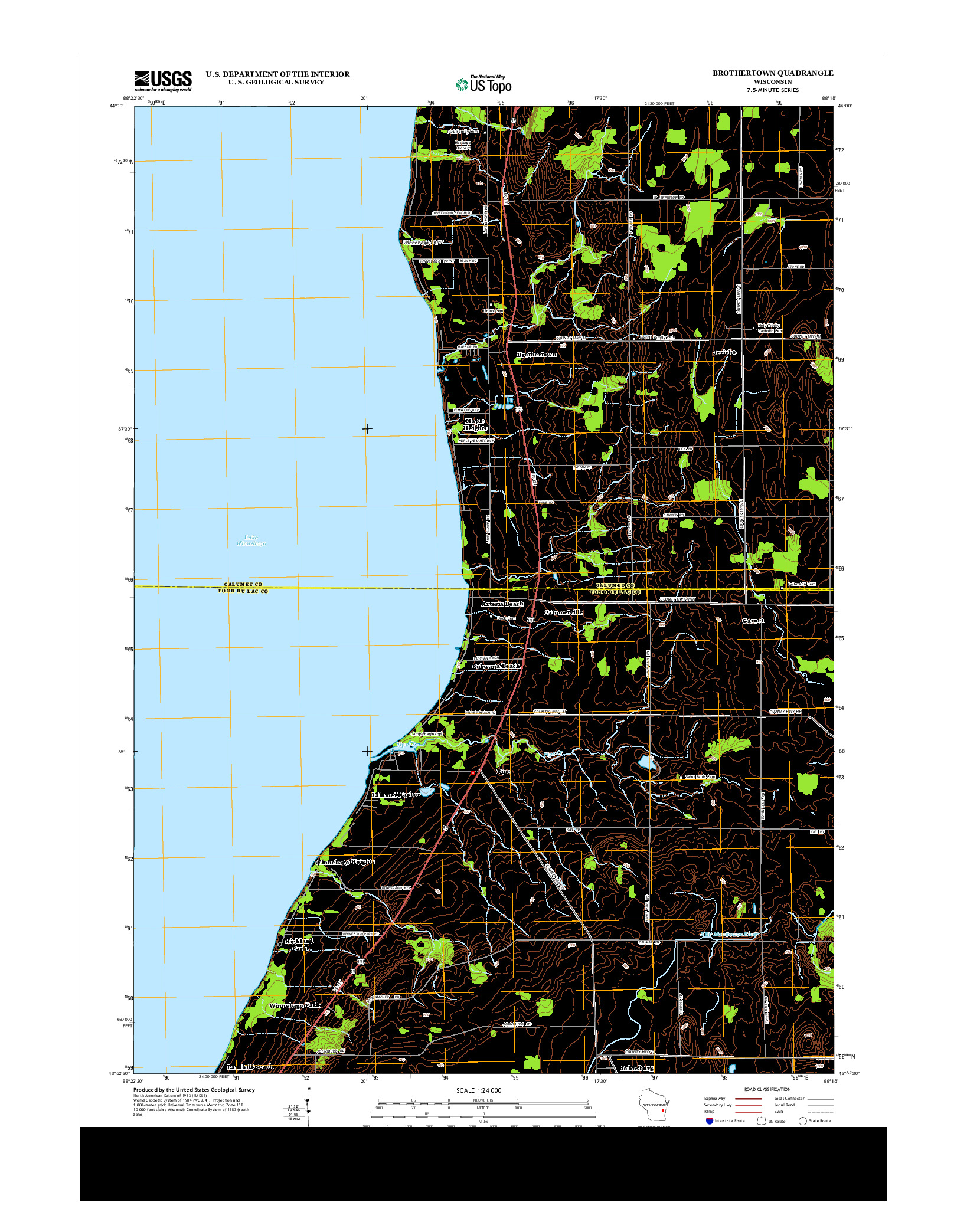 USGS US TOPO 7.5-MINUTE MAP FOR BROTHERTOWN, WI 2013