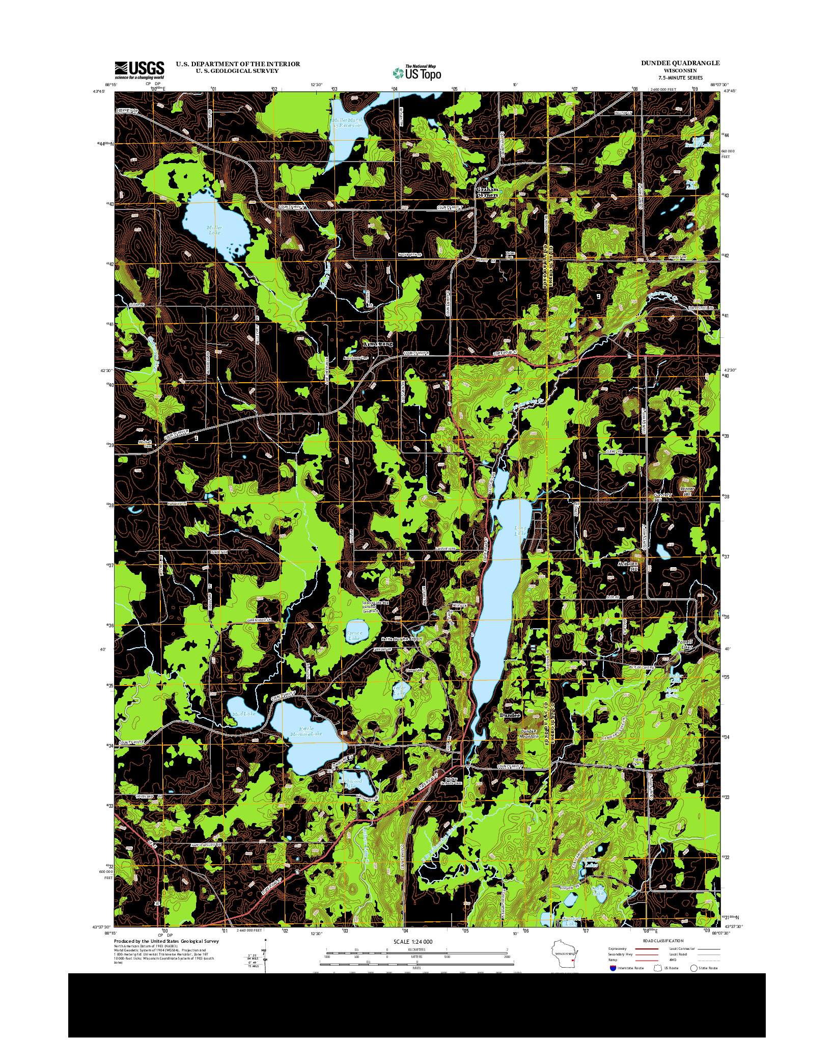 USGS US TOPO 7.5-MINUTE MAP FOR DUNDEE, WI 2013