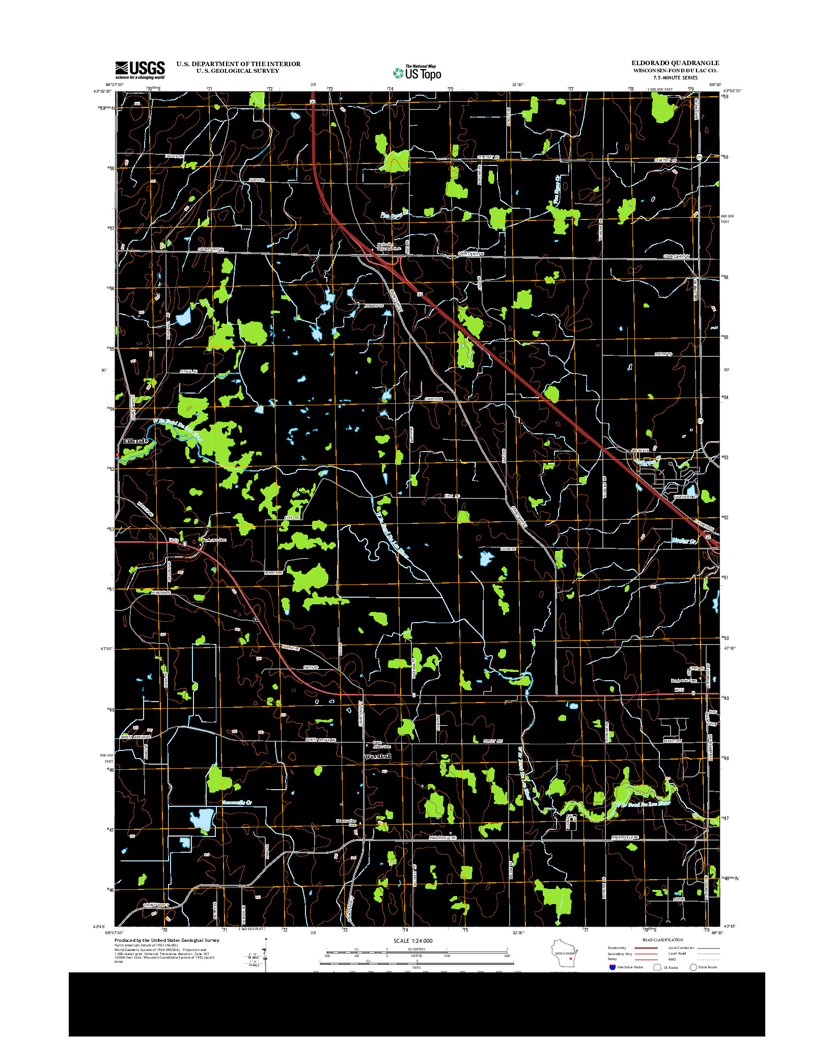 USGS US TOPO 7.5-MINUTE MAP FOR ELDORADO, WI 2013