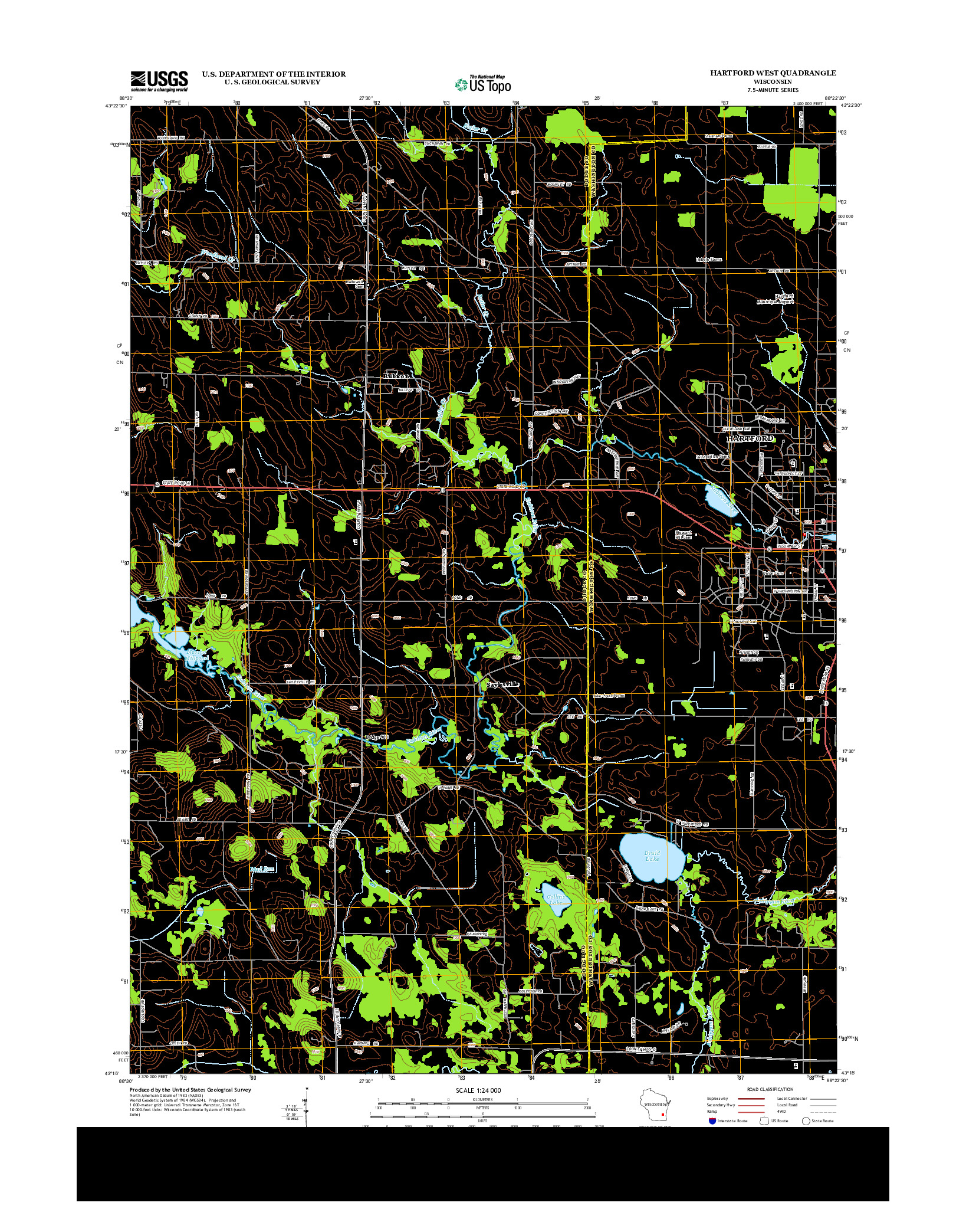USGS US TOPO 7.5-MINUTE MAP FOR HARTFORD WEST, WI 2013