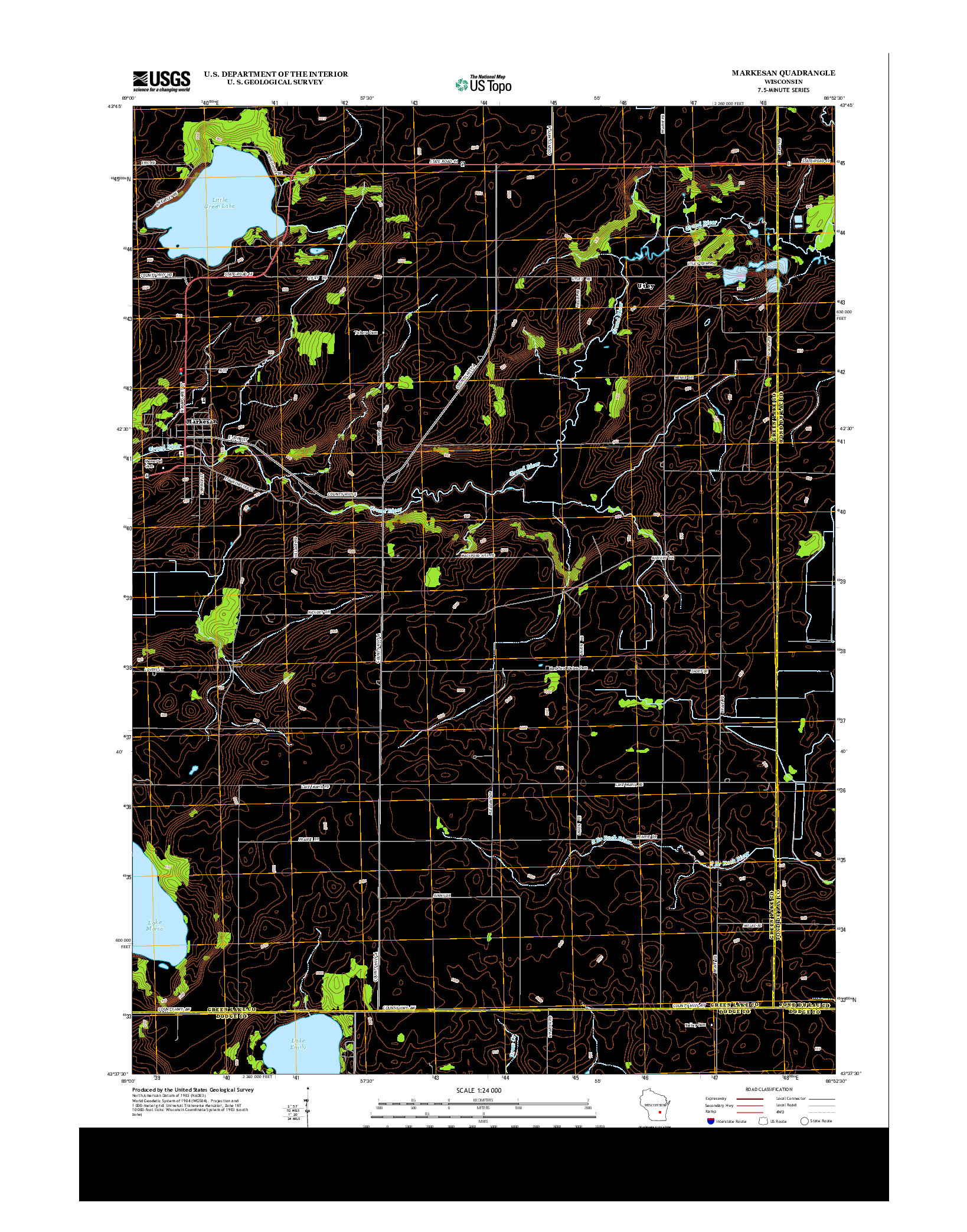 USGS US TOPO 7.5-MINUTE MAP FOR MARKESAN, WI 2013