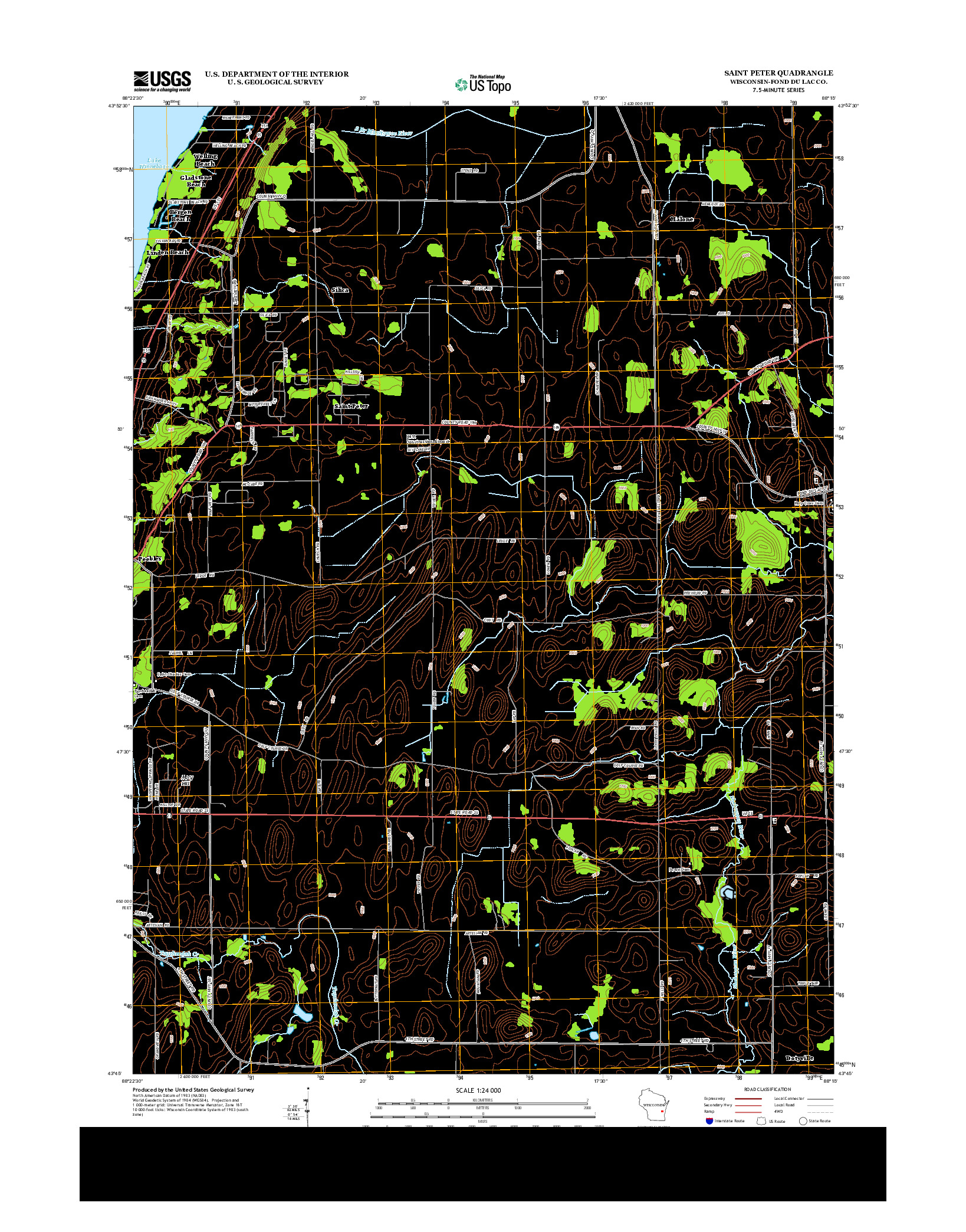 USGS US TOPO 7.5-MINUTE MAP FOR SAINT PETER, WI 2013