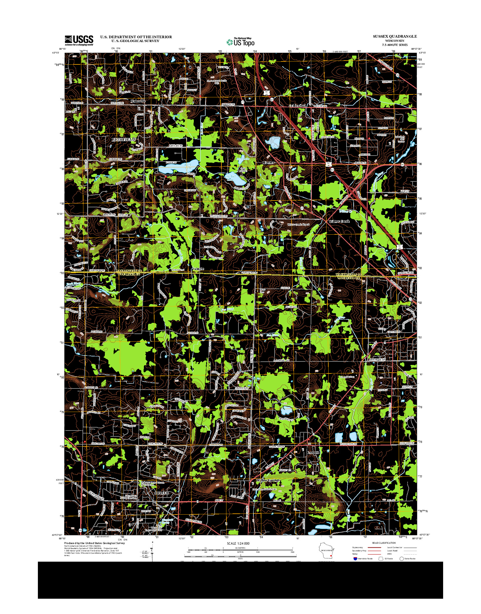 USGS US TOPO 7.5-MINUTE MAP FOR SUSSEX, WI 2013