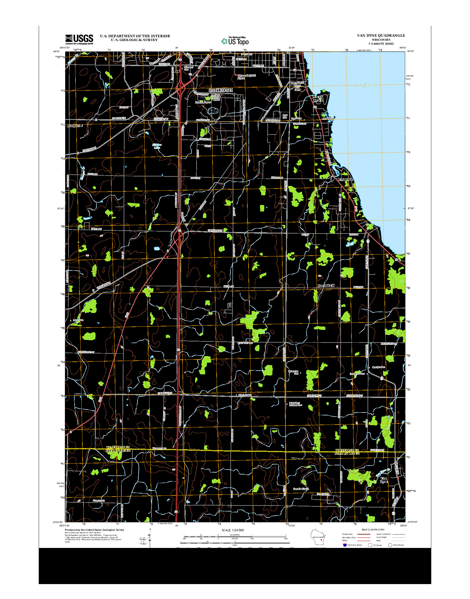 USGS US TOPO 7.5-MINUTE MAP FOR VAN DYNE, WI 2013