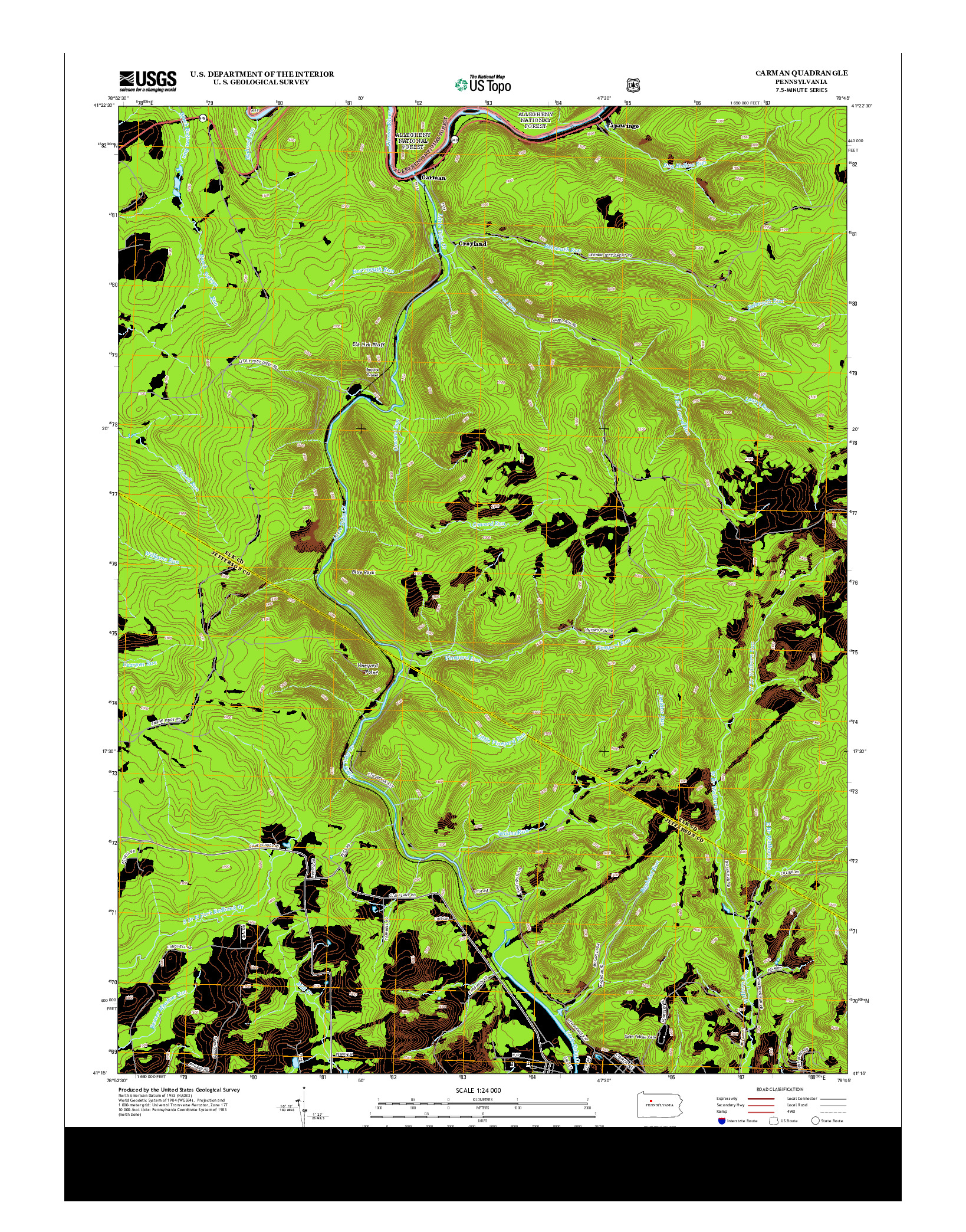 USGS US TOPO 7.5-MINUTE MAP FOR CARMAN, PA 2013